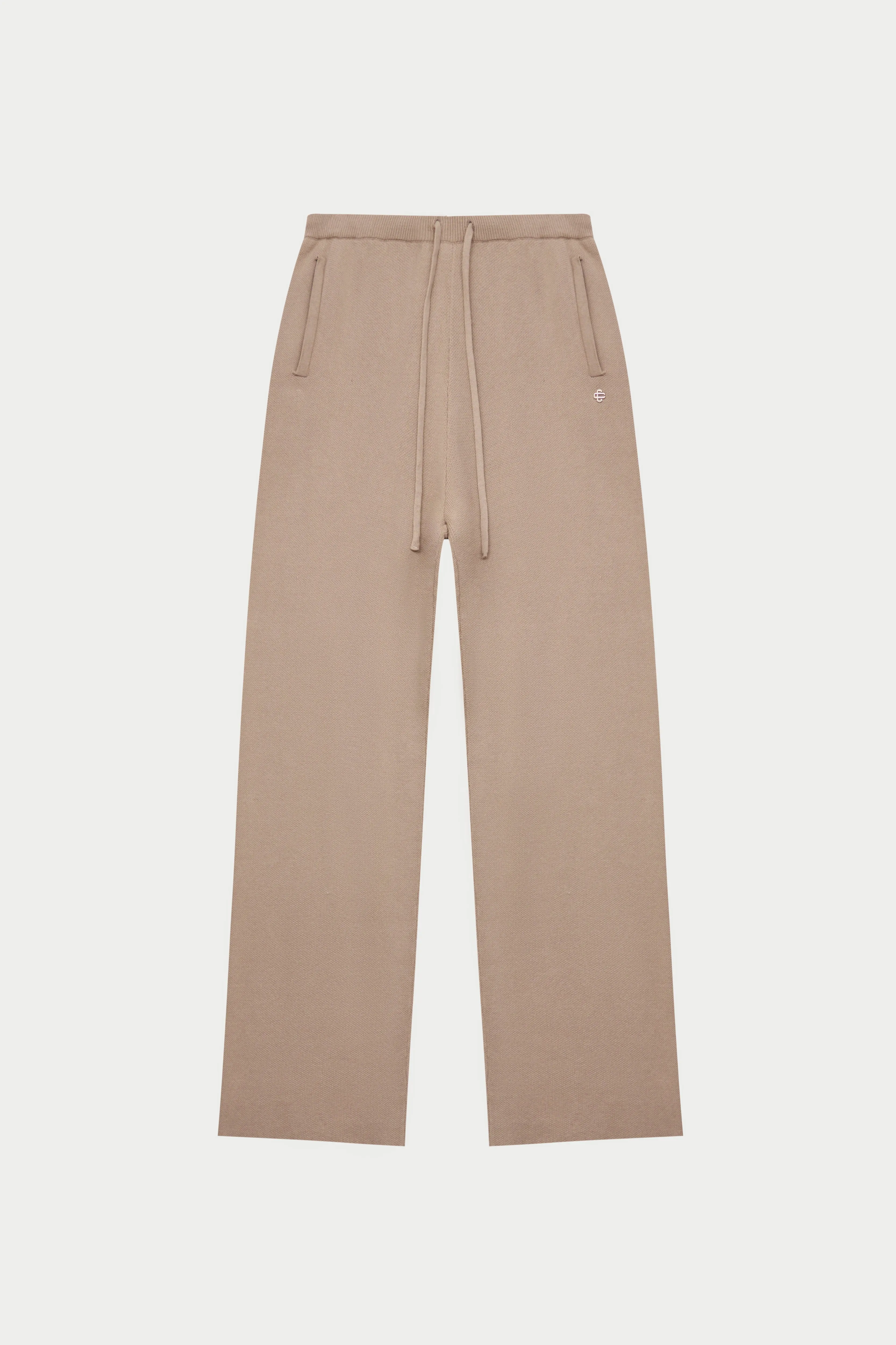 KNITTED RELAXED JOGGERS - BEIGE