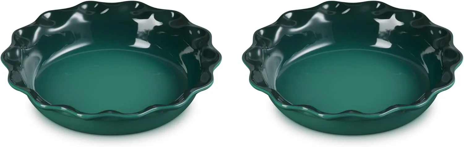 Le Creuset Set of 2 - 9" Heritage Fluted Pie Dish - Artichaut