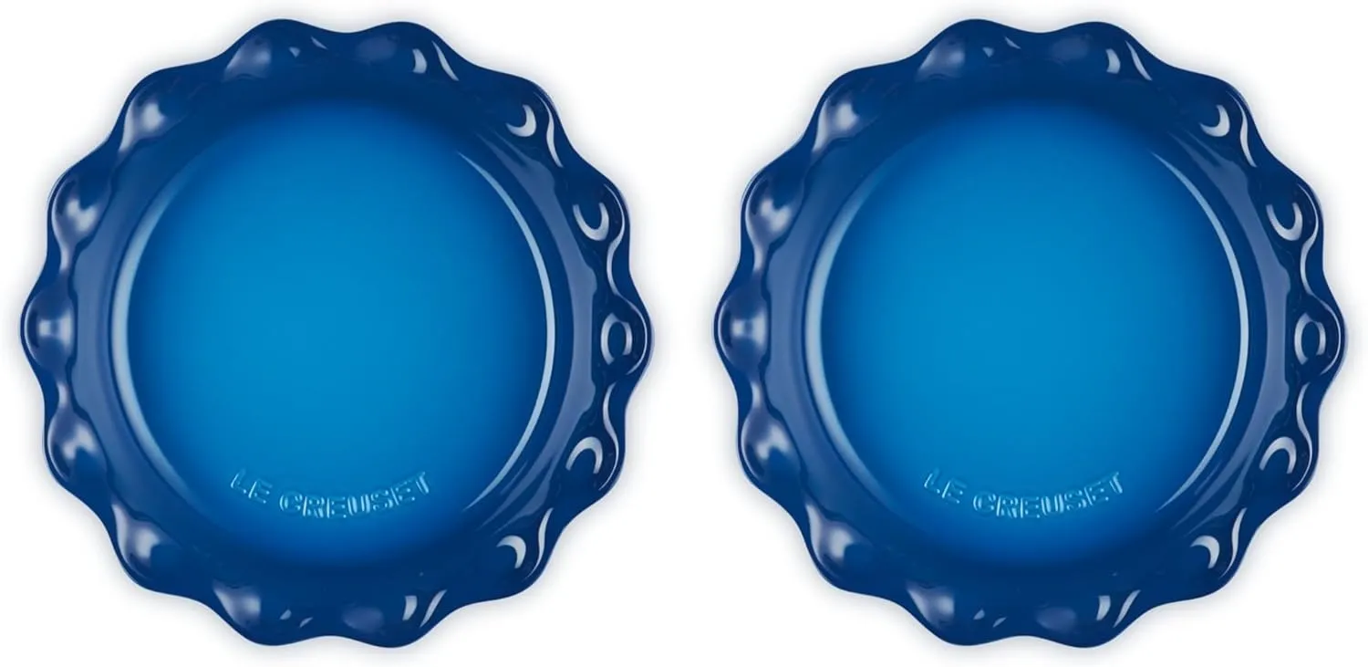 Le Creuset Set of 2 - 9" Heritage Fluted Pie Dish - Marseille