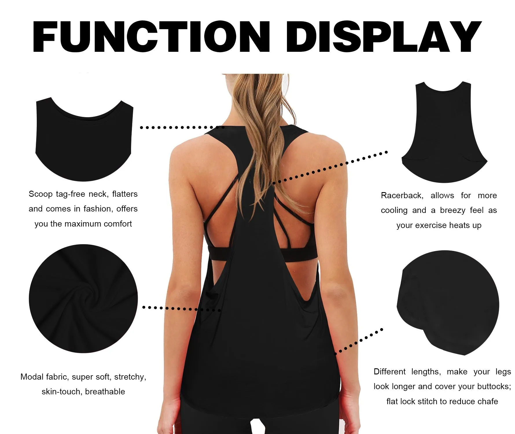 Low Cut Loose Fit Tank Top black_Golf