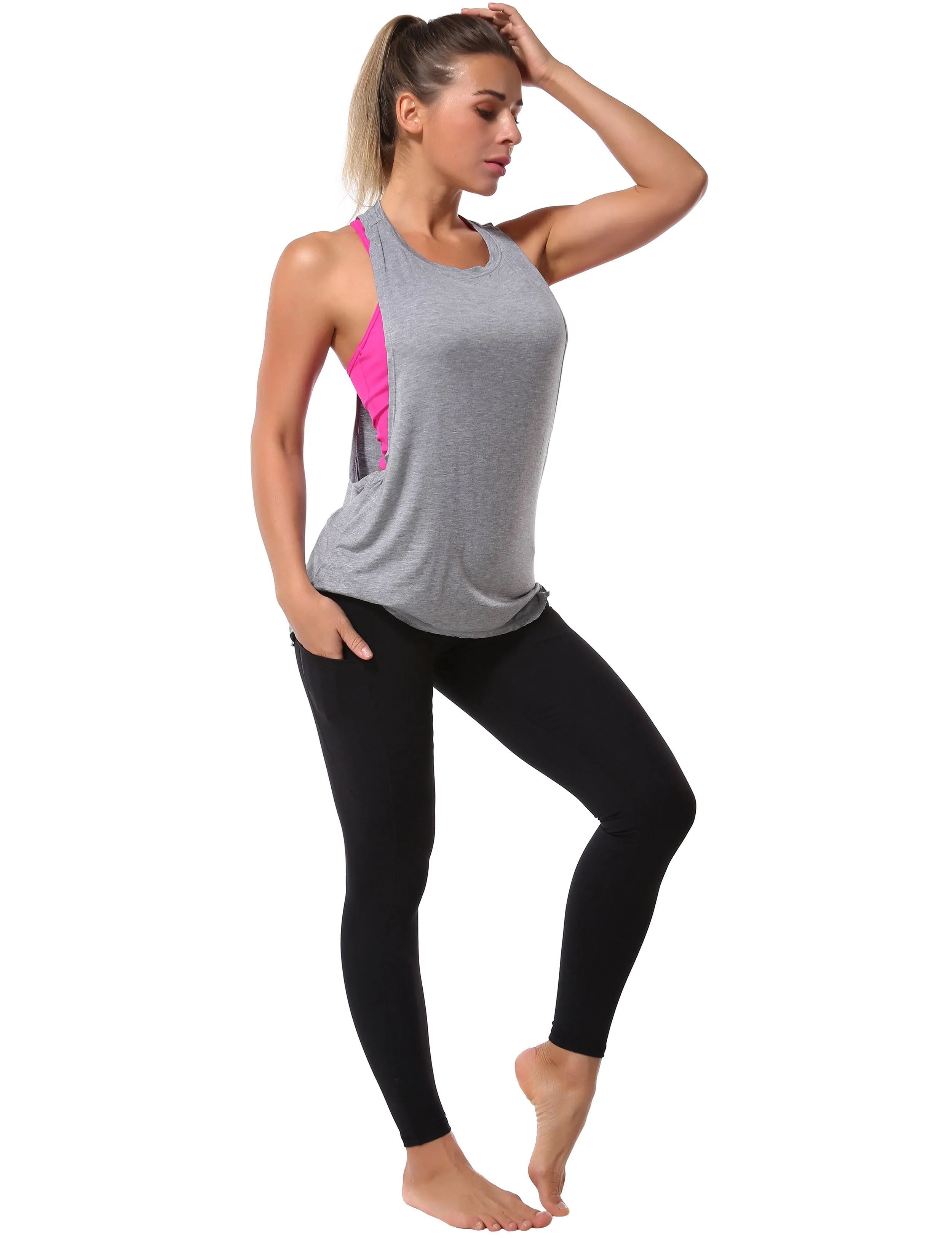 Low Cut Loose Fit Tank Top heathergray_Golf