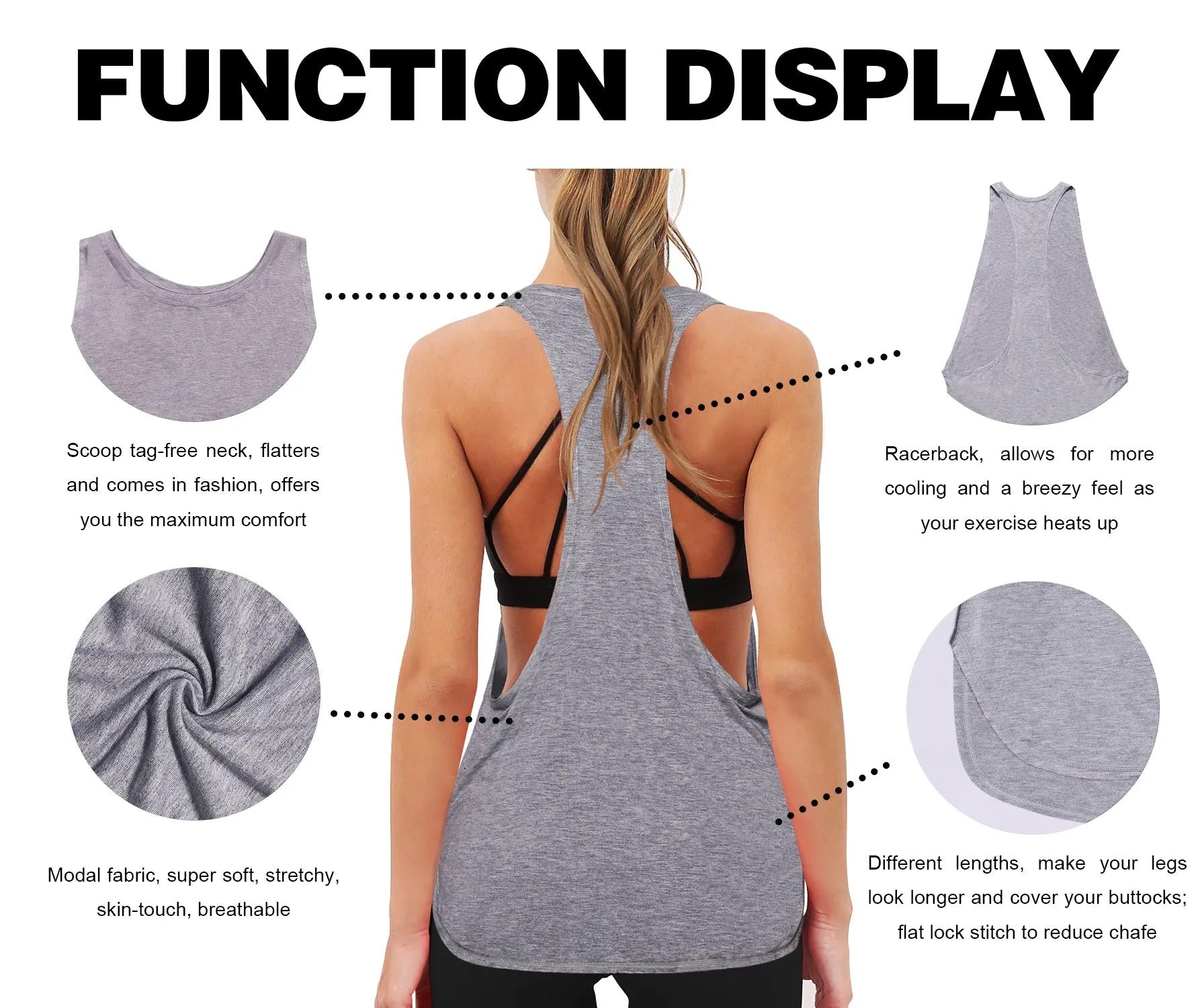 Low Cut Loose Fit Tank Top heathergray_Golf