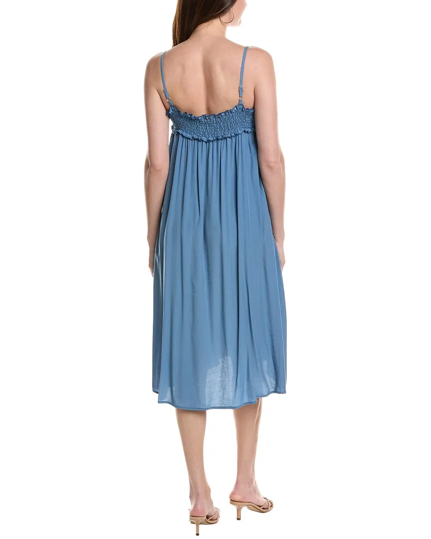 Maison Maar Smocked Neck Midi Dress