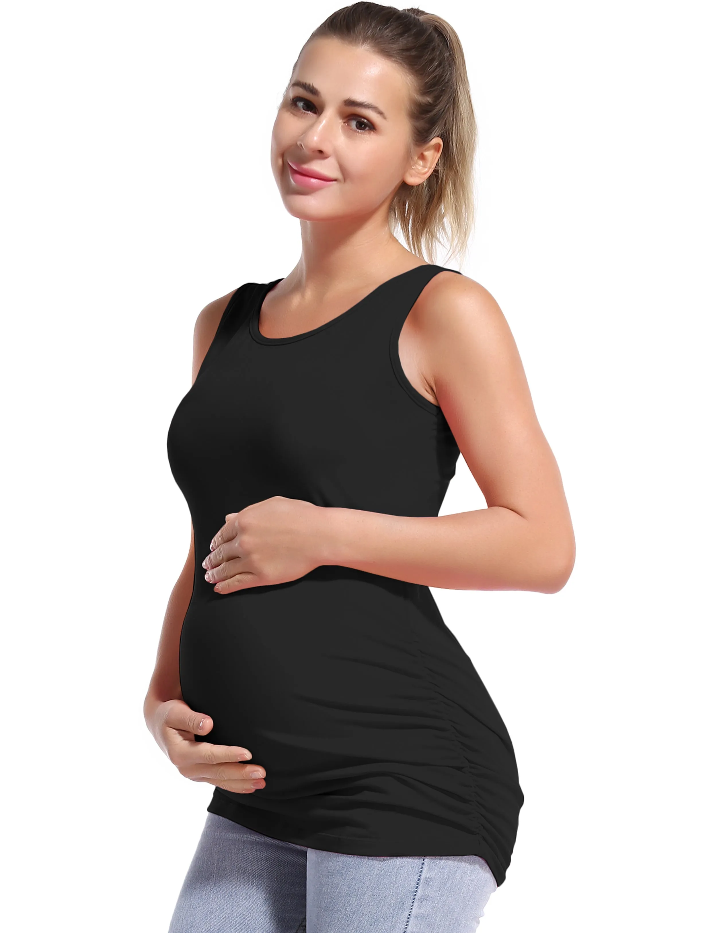 Maternity Side Shirred Tank Top black_Golf