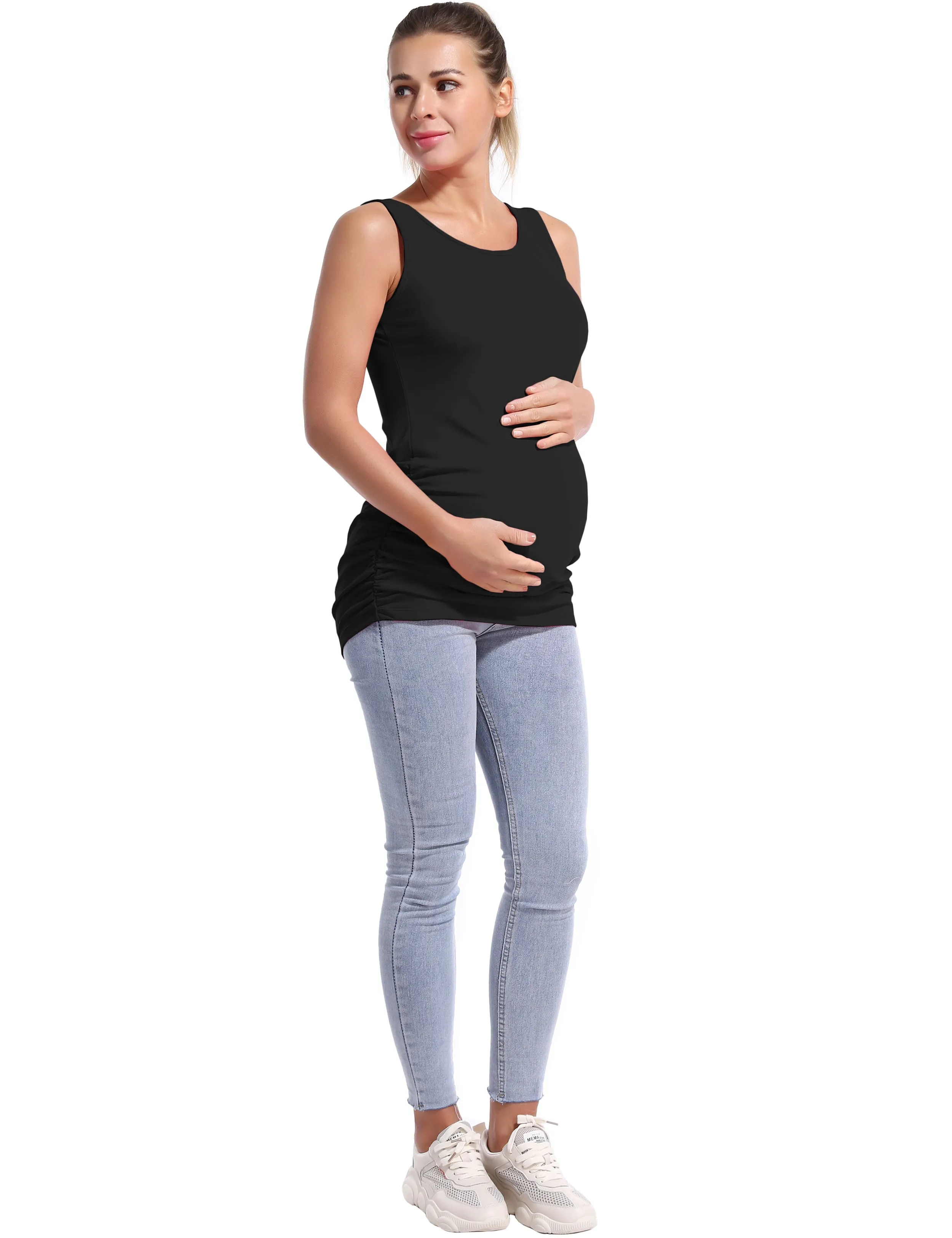 Maternity Side Shirred Tank Top black_Golf