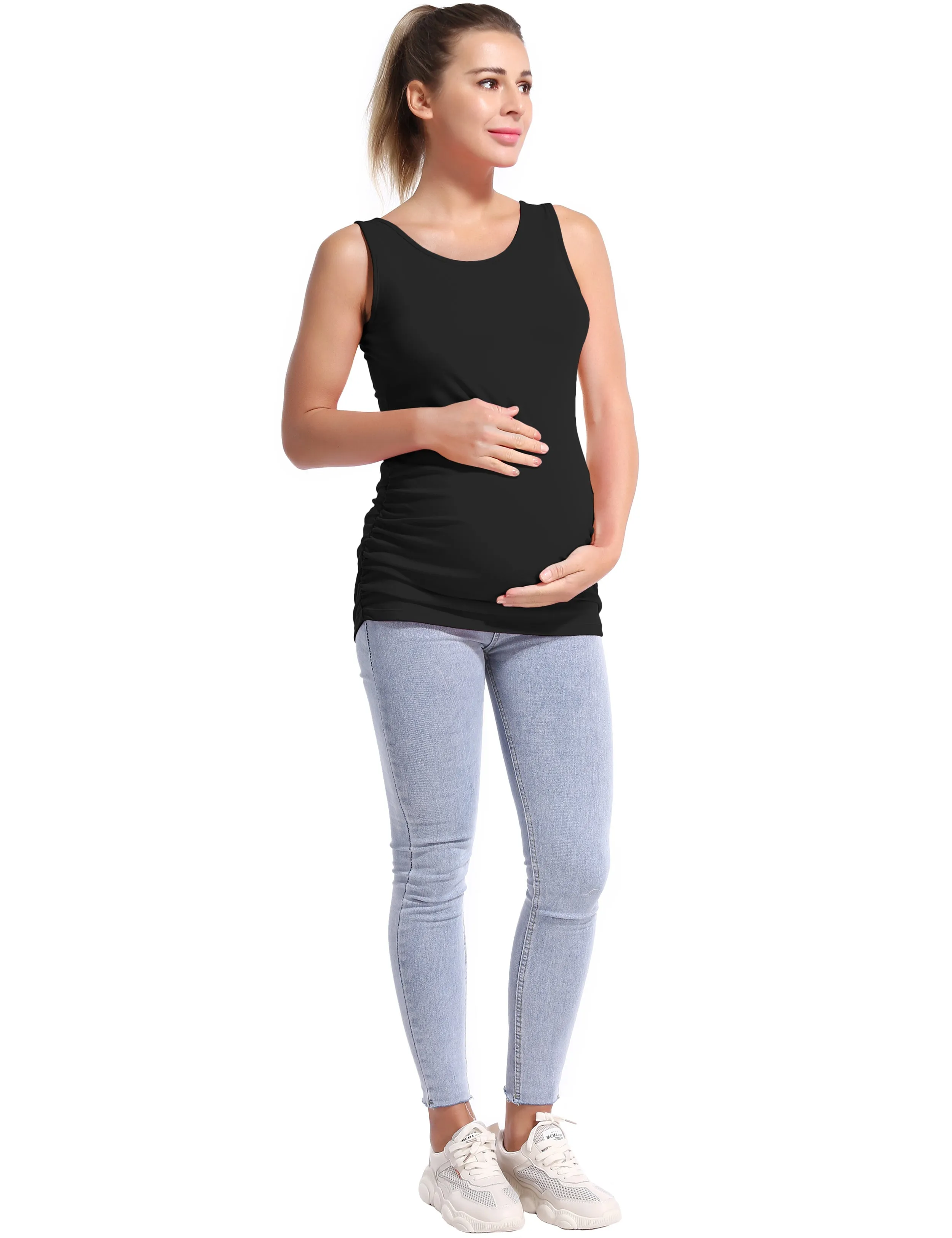 Maternity Side Shirred Tank Top black_Golf