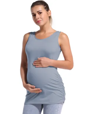 Maternity Side Shirred Tank Top heathergray_Golf