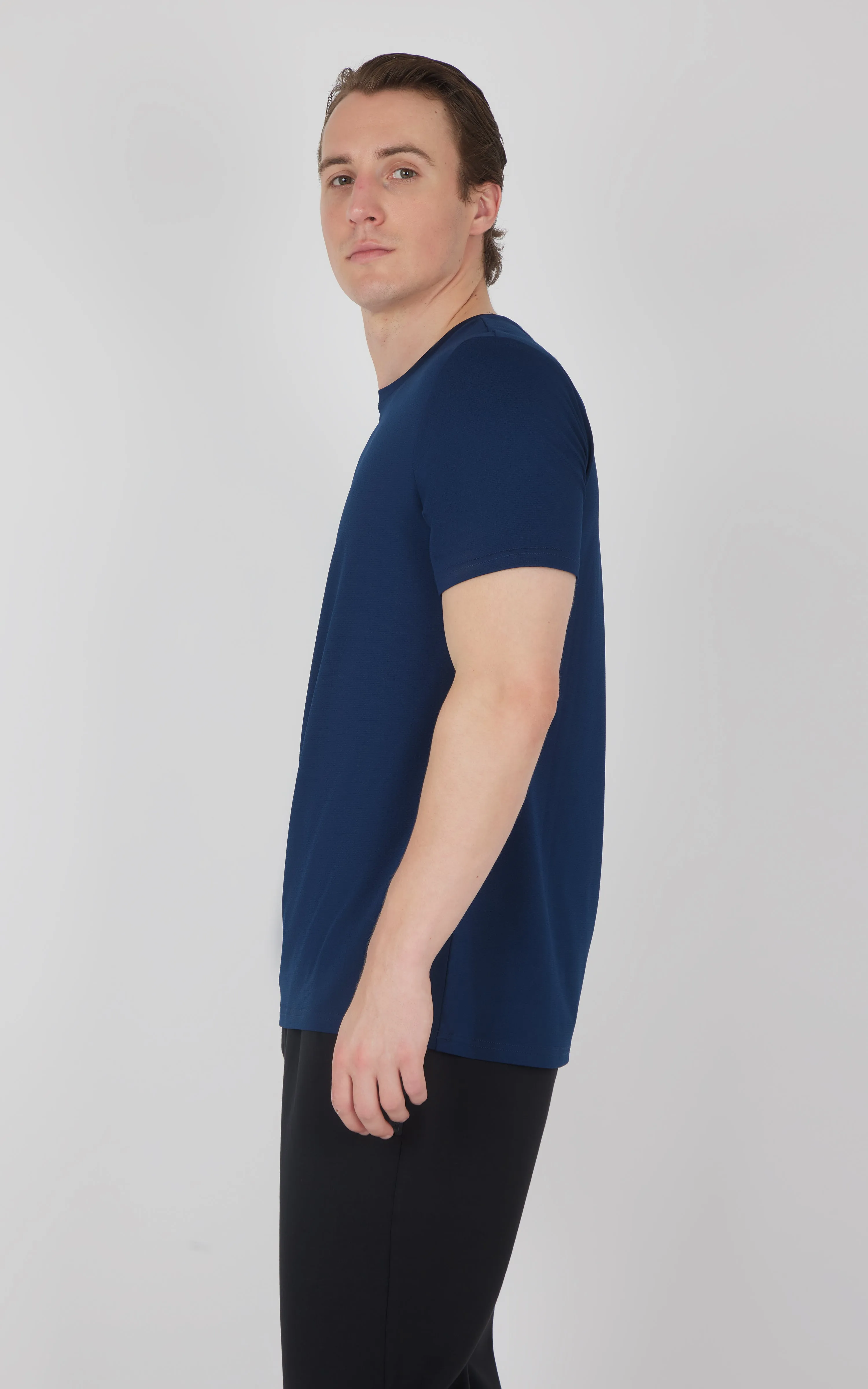 Men's Pique Track Short Sleeve Crew Neck T-Shirt
