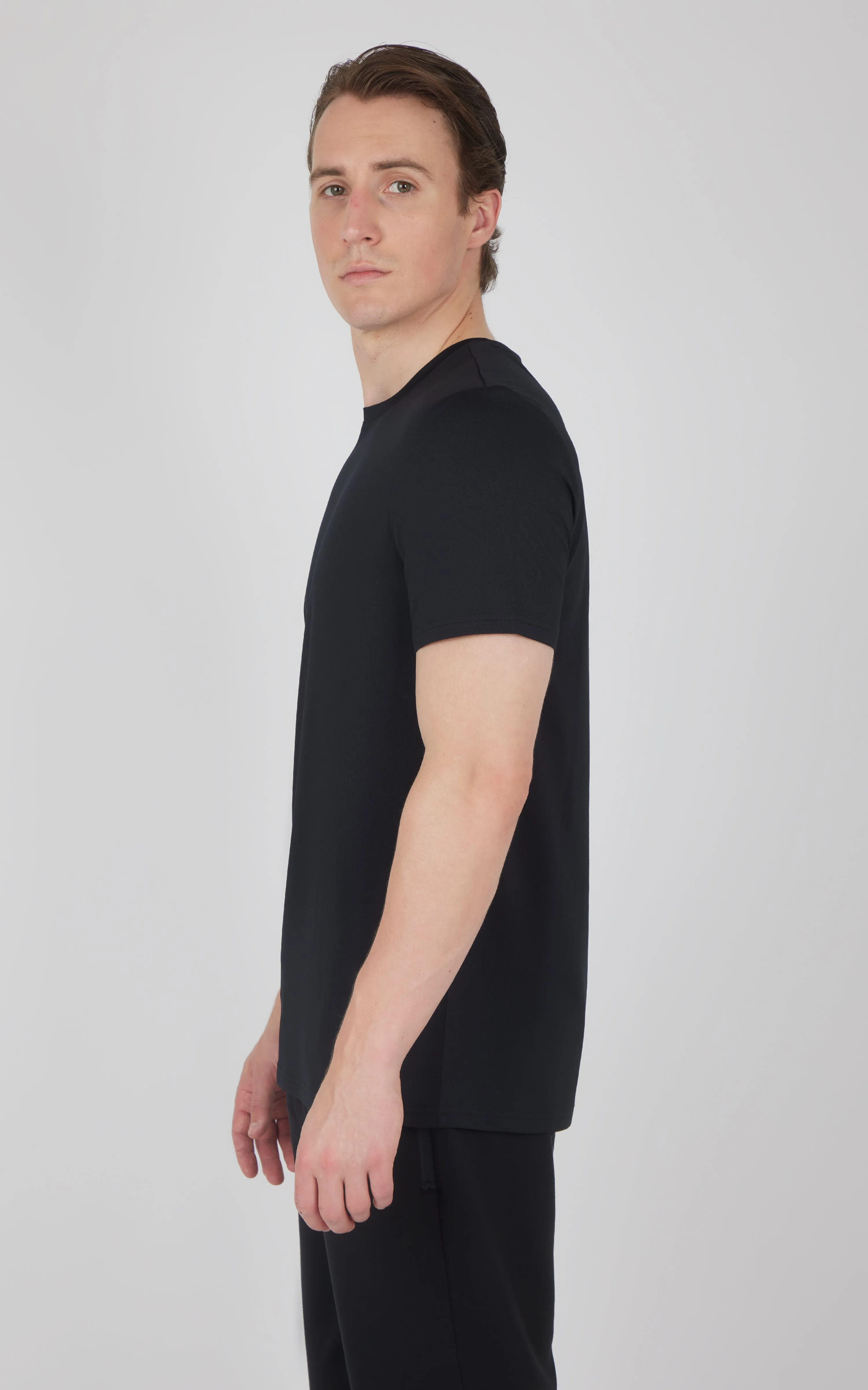 Men's Pique Track Short Sleeve Crew Neck T-Shirt
