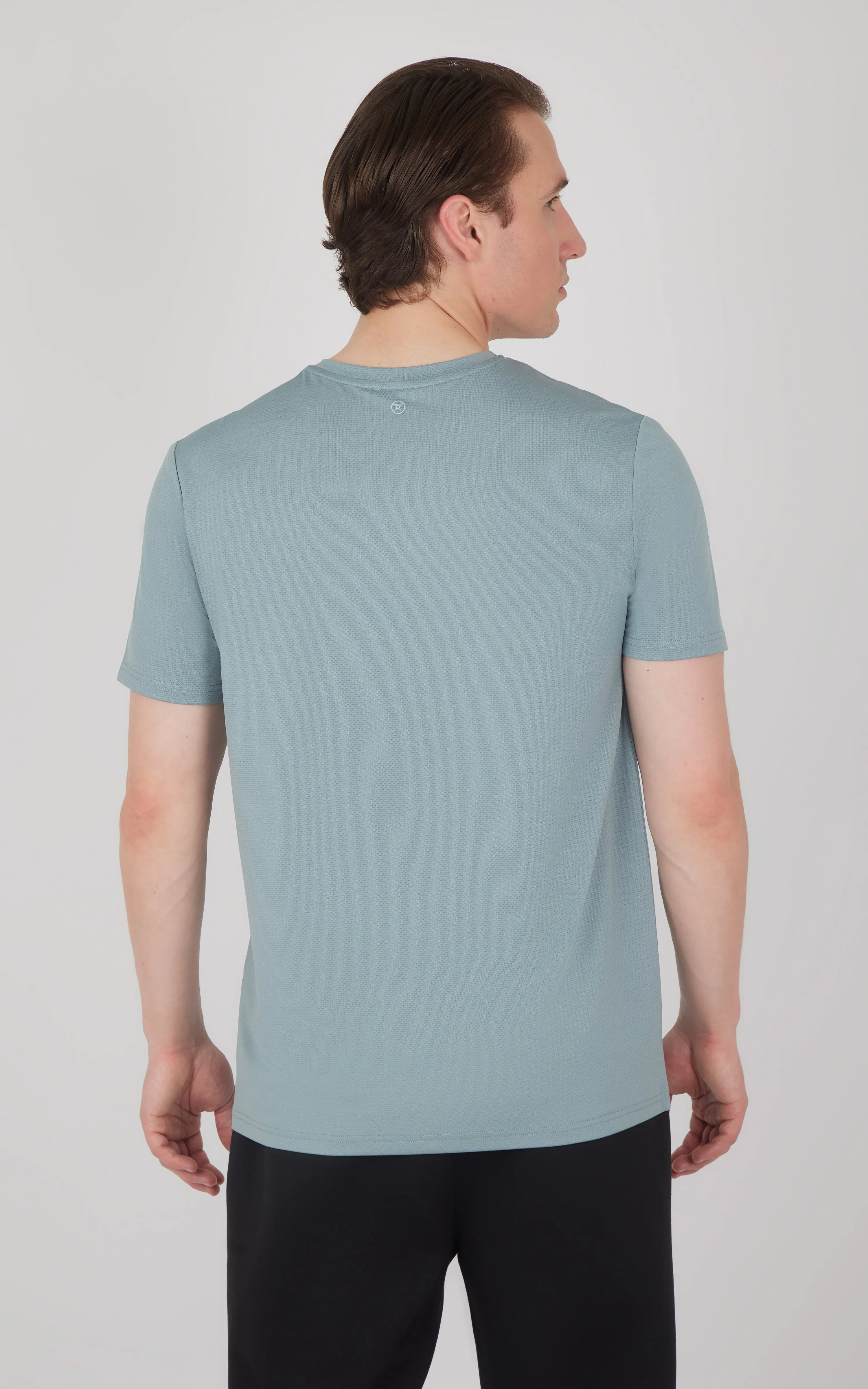 Men's Pique Track Short Sleeve Crew Neck T-Shirt