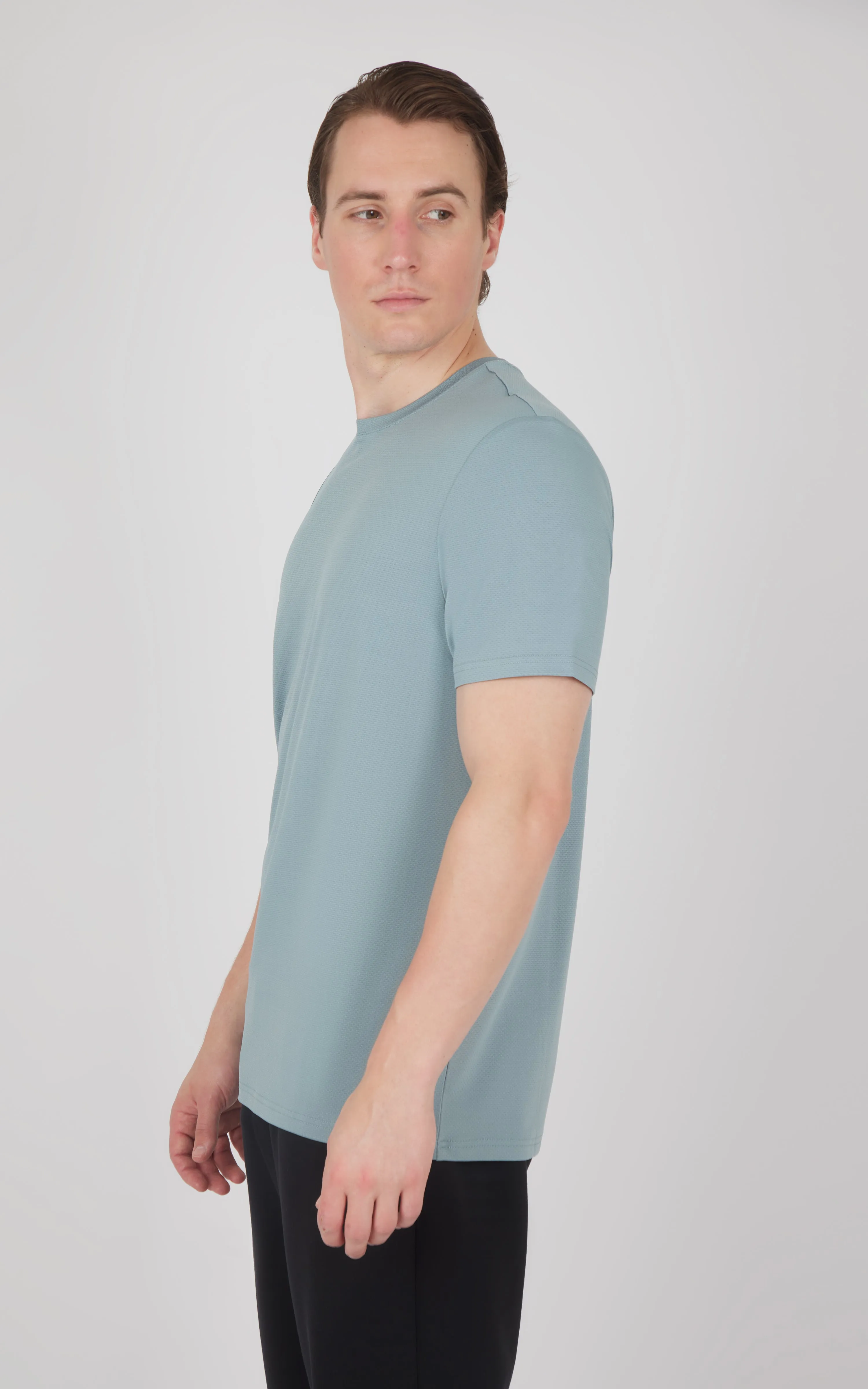 Men's Pique Track Short Sleeve Crew Neck T-Shirt