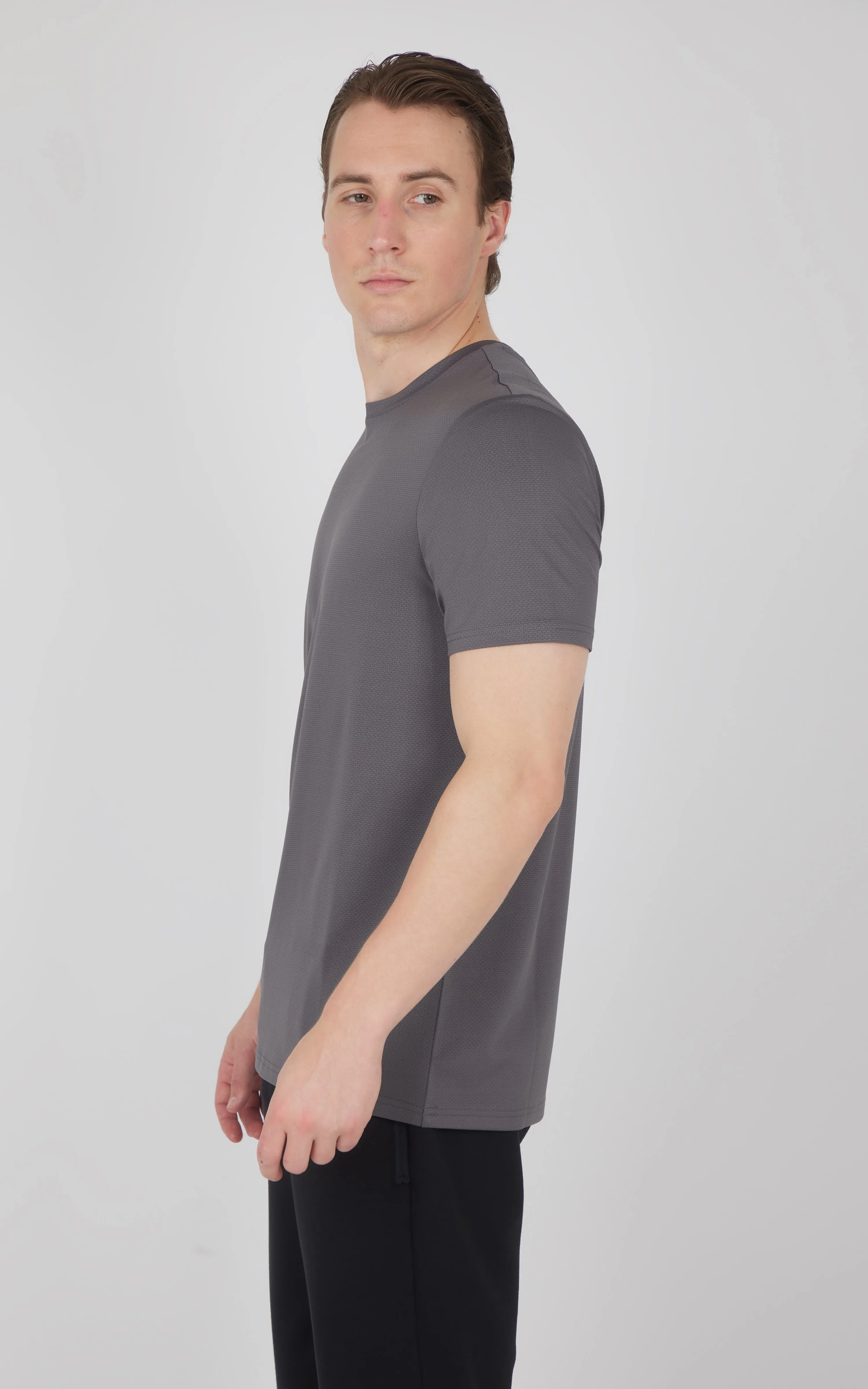 Men's Pique Track Short Sleeve Crew Neck T-Shirt