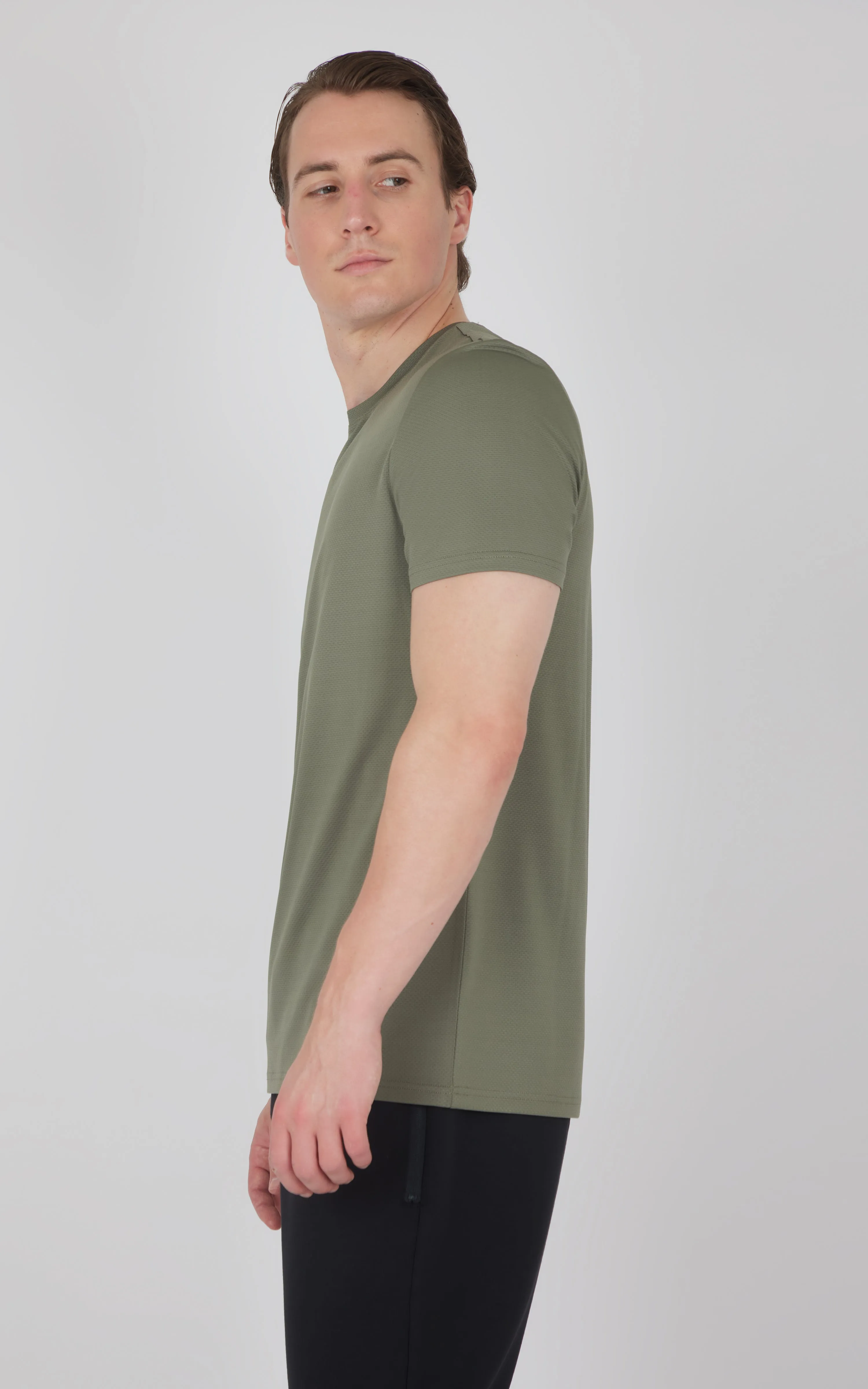 Men's Pique Track Short Sleeve Crew Neck T-Shirt