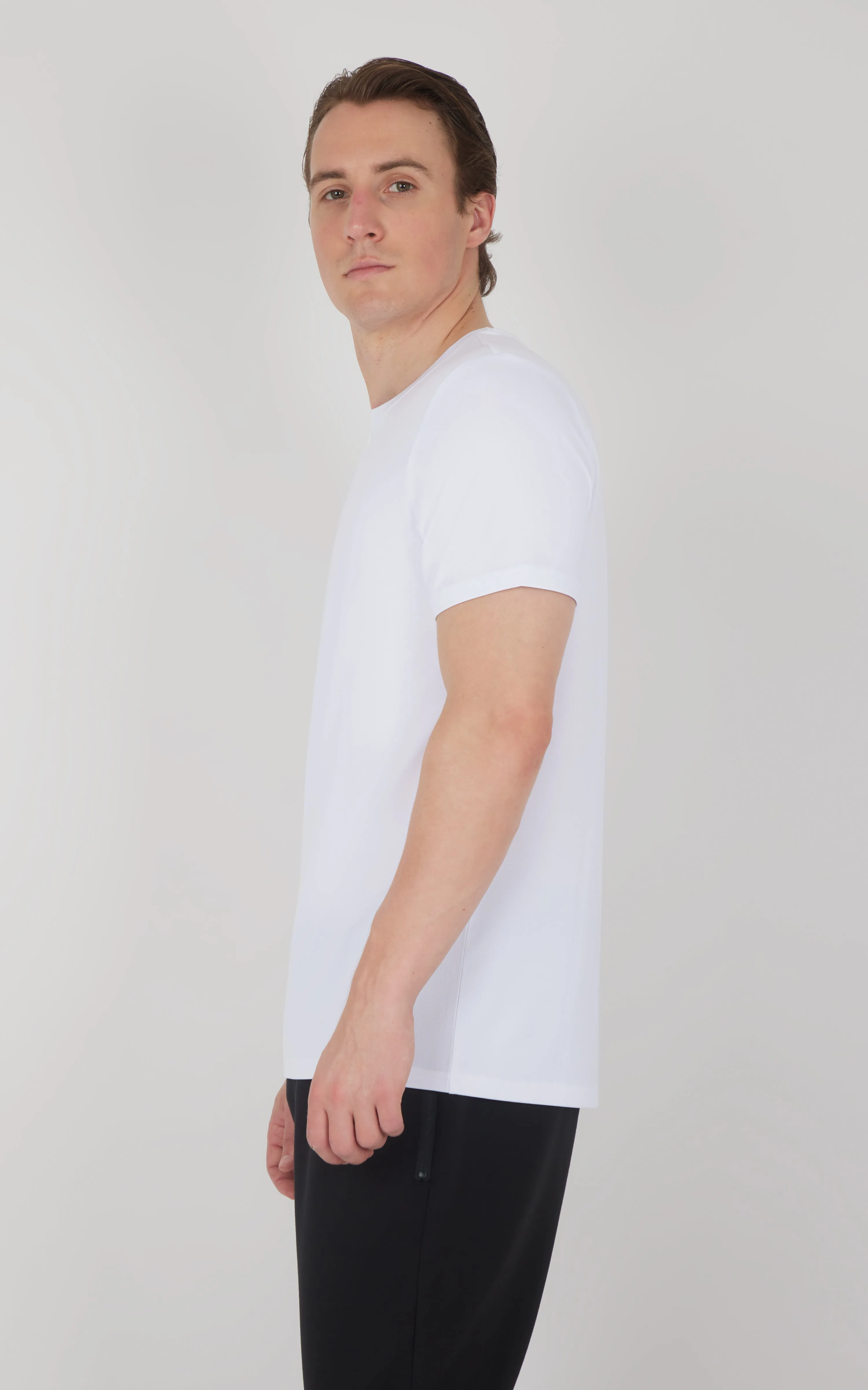 Men's Pique Track Short Sleeve Crew Neck T-Shirt