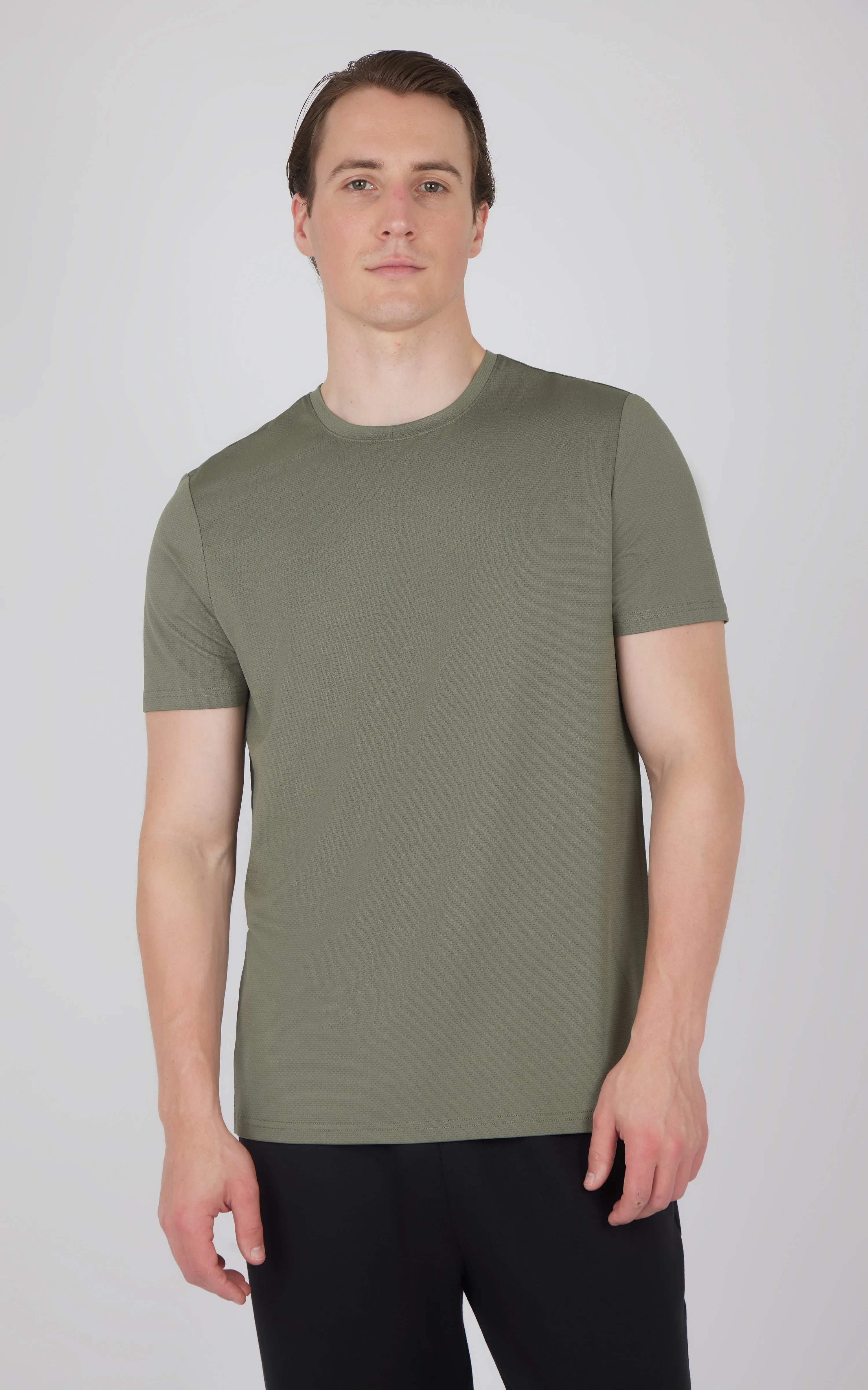 Men's Pique Track Short Sleeve Crew Neck T-Shirt