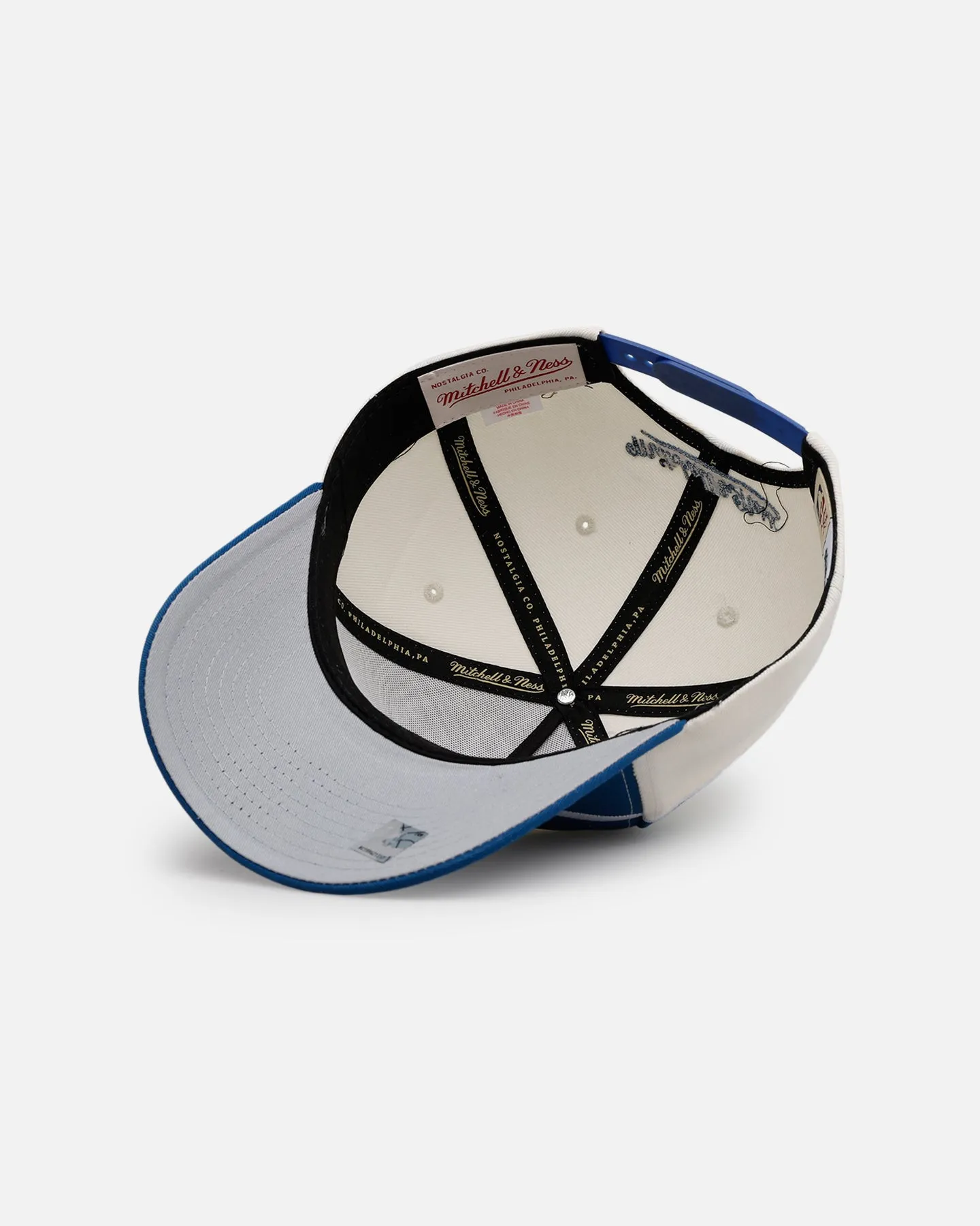 Mitchell & Ness Minnesota Timberwolves 'Shark Tooth' Pro Pinch Snapback Cream/Blue