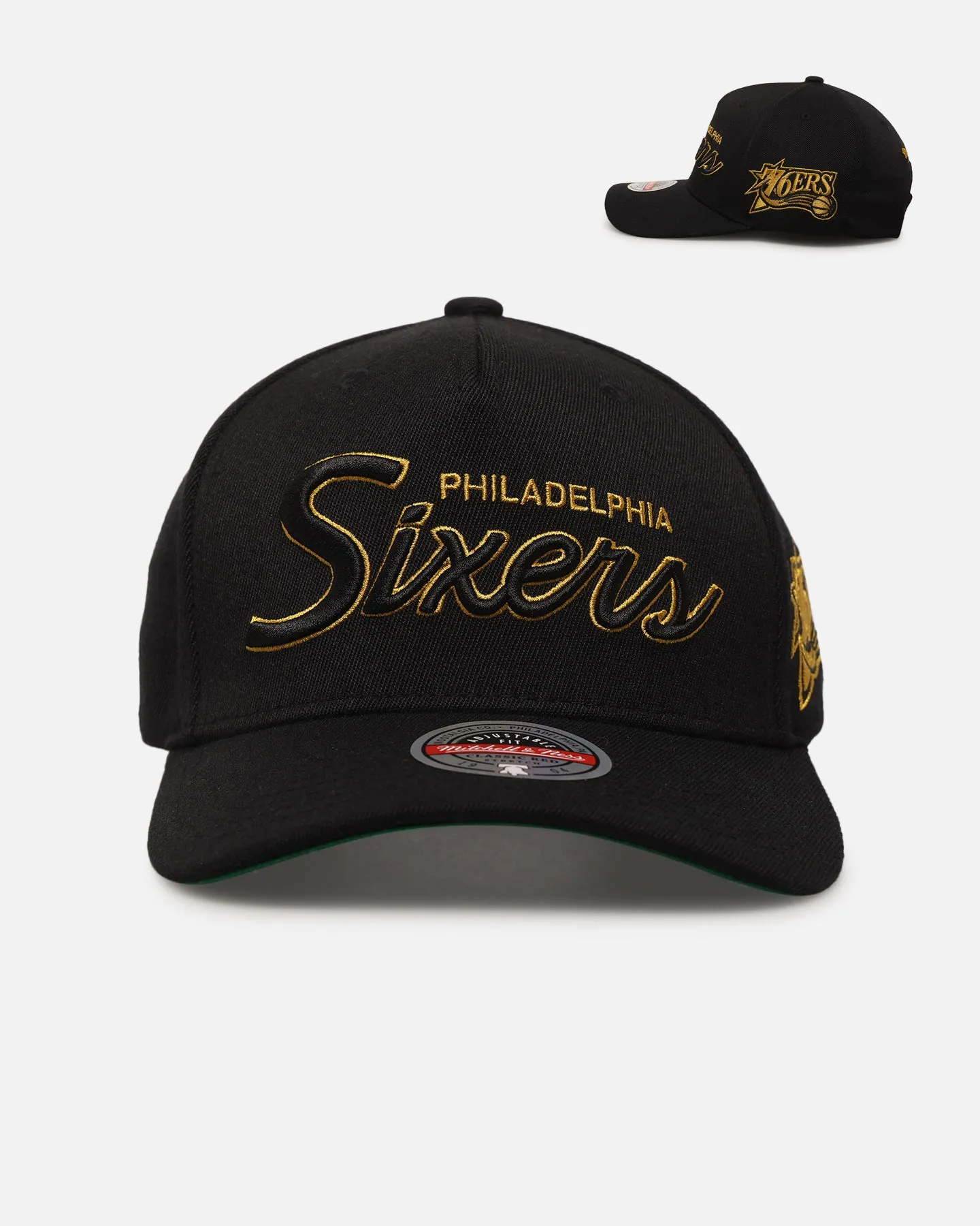 Mitchell & Ness Philadelphia 76ers 'Team Script' MVP Snapback Black/Gold