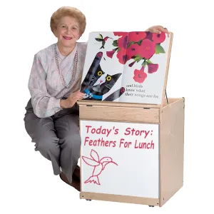 Mobile Big Book Display with Write & Wipe Panel and Storage Compartments