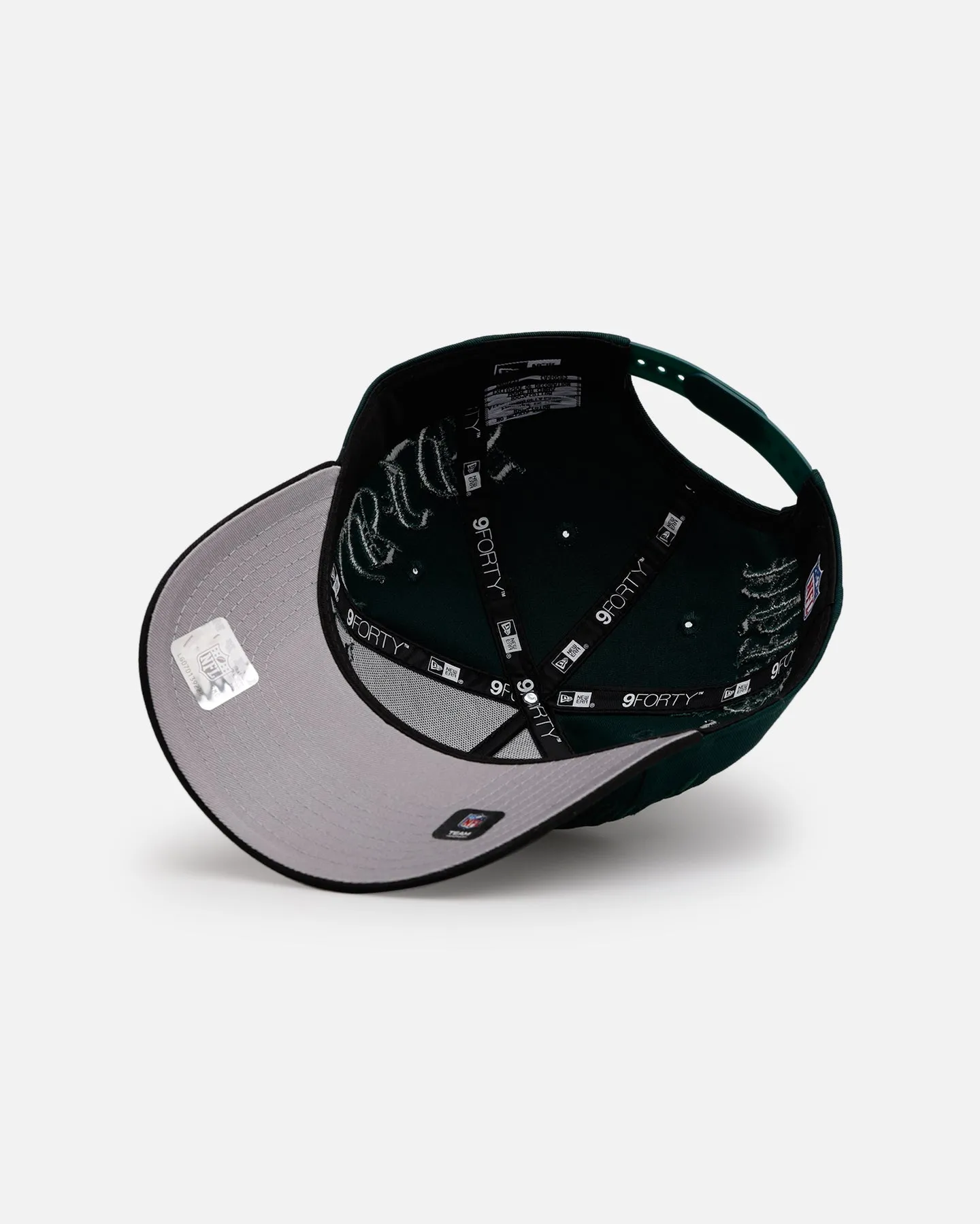 New Era Philadelphia Eagles 'Gothic Script Two Tone' 9FORTY A-Frame Snapback Dark Green/Black