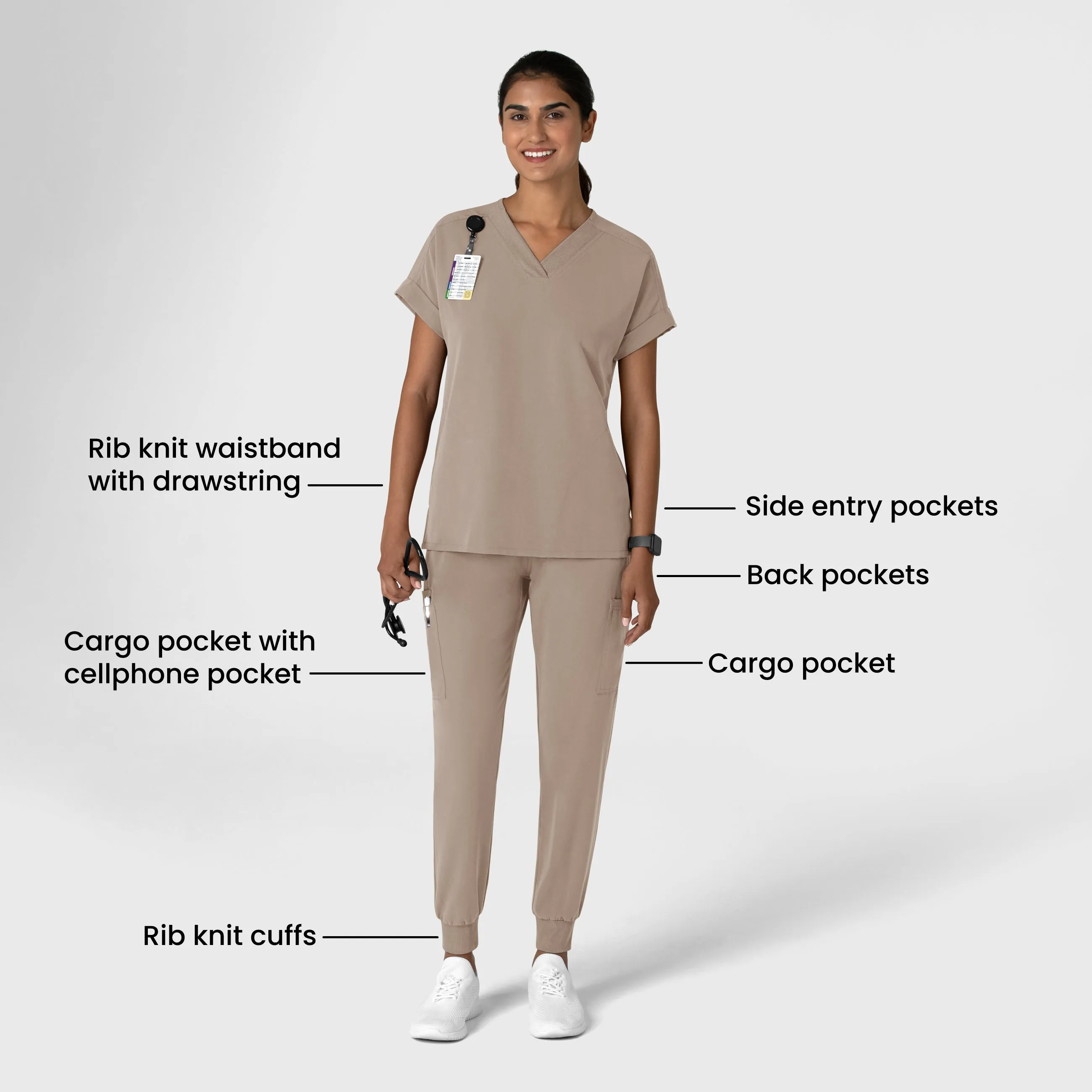 Nova Women's Jogger Utility Scrub Pant - Haze