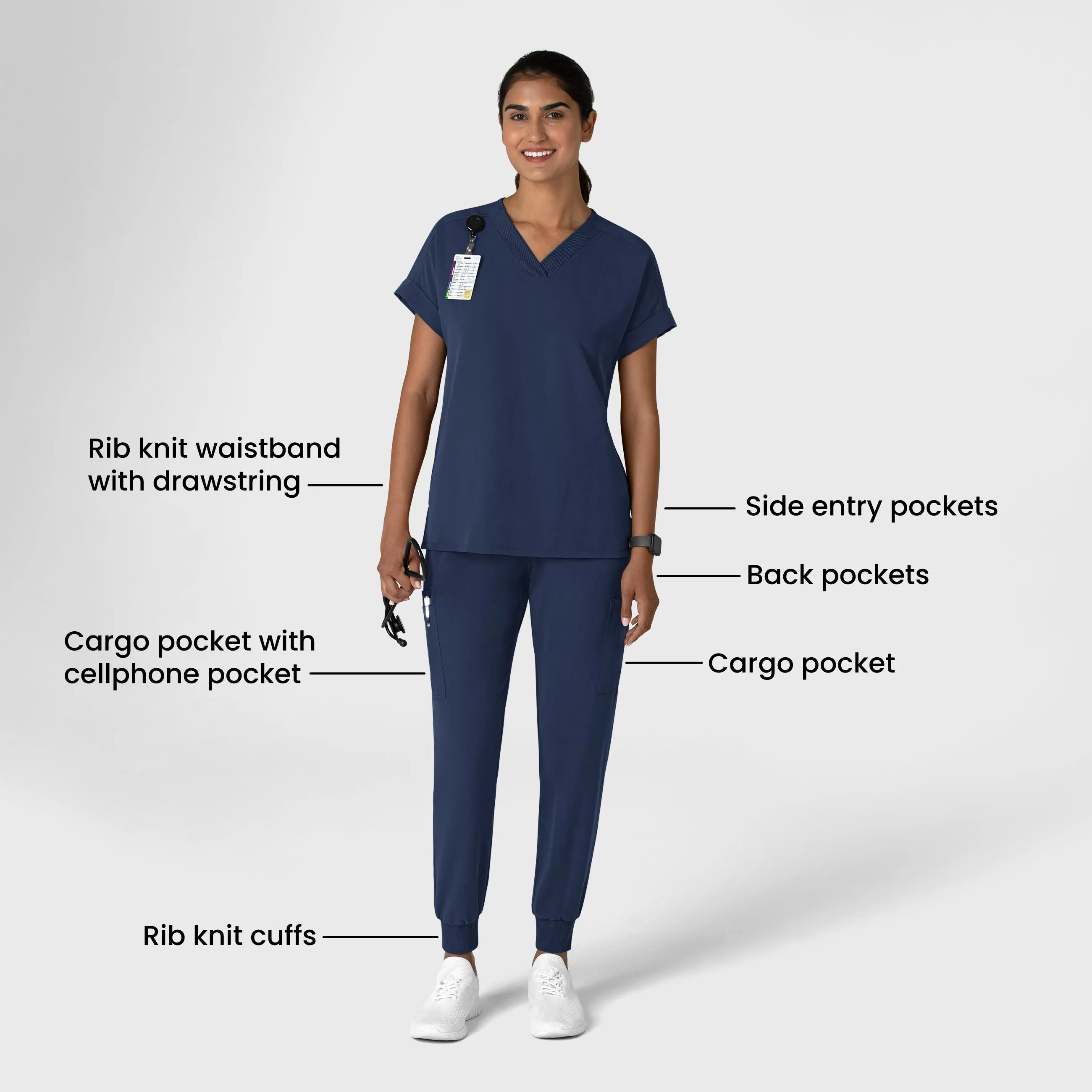 Nova Women's Jogger Utility Scrub Pant - Navy