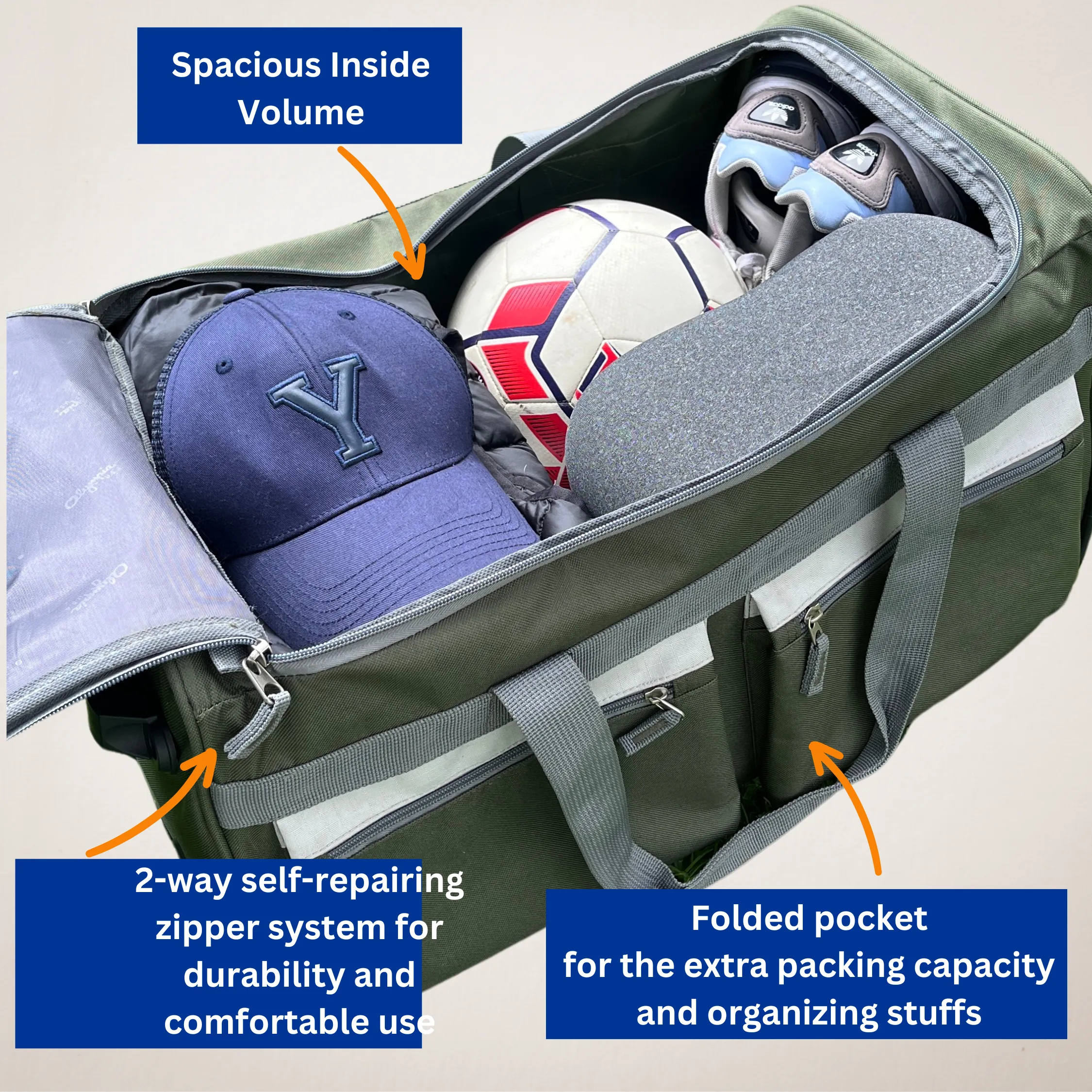Olympia 8 Pocket Rolling Duffel 29" Large Size