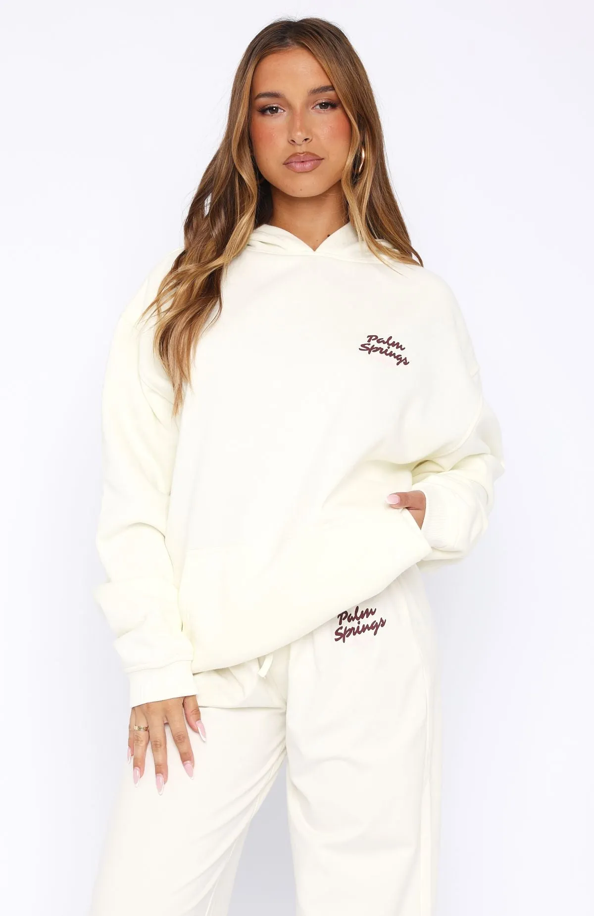 Palm Springs Edition Oversized Hoodie Cream