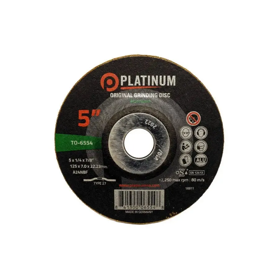Platinum TO-6557  -  6" x 1/4" x 7/8" Aluminum Grinding Disc - TYPE 27   6" x 1/4" x 7/8"