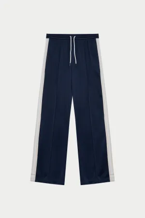 SIDE STRIPE WIDE LEG JOGGERS - NAVY