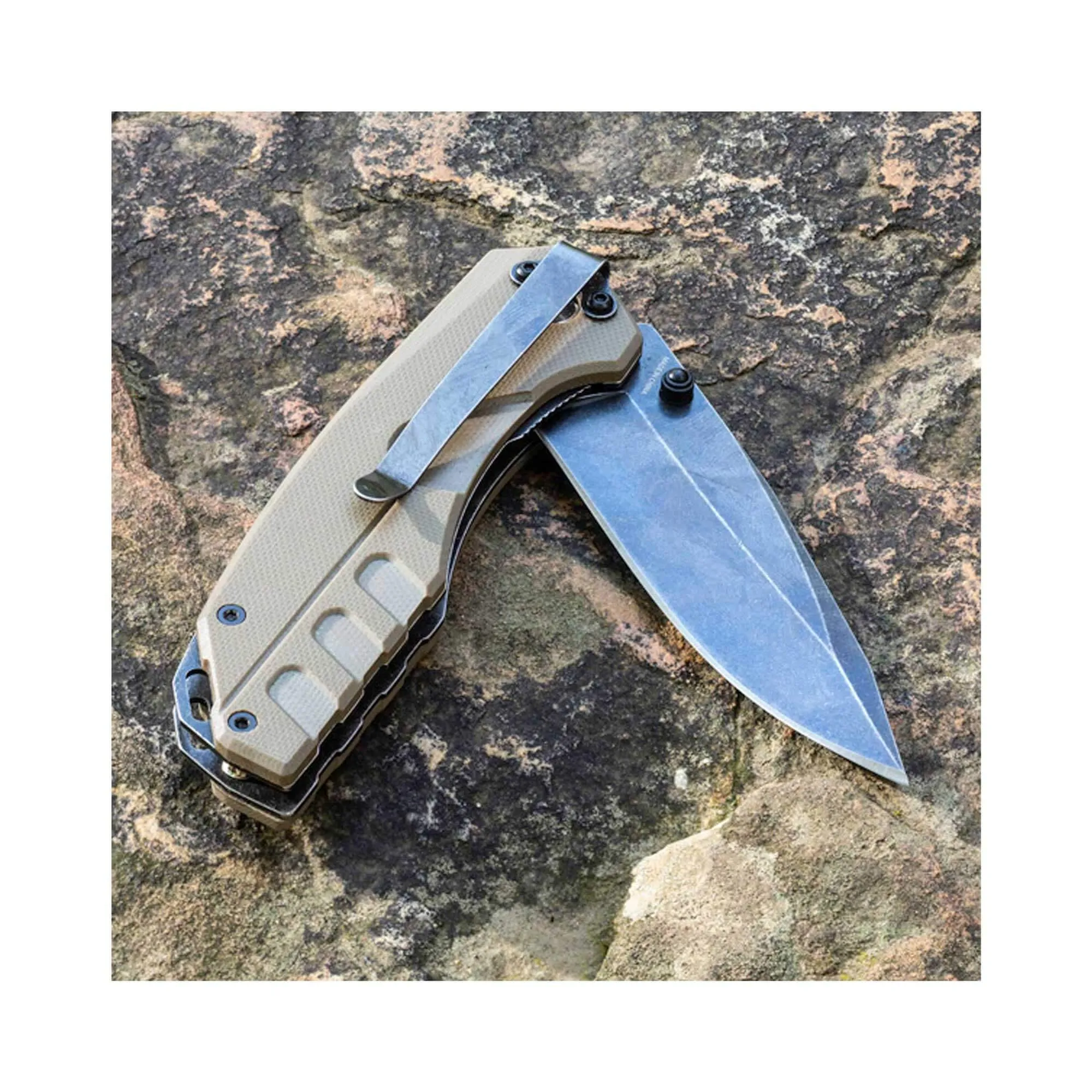 Smith's Folding Knife - Battleplan Black Stonewash Finish Blade G10 Handle | SM50996