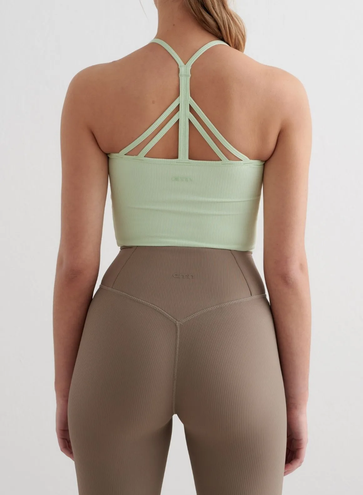 Spearmint Ribbed Performance Bralette