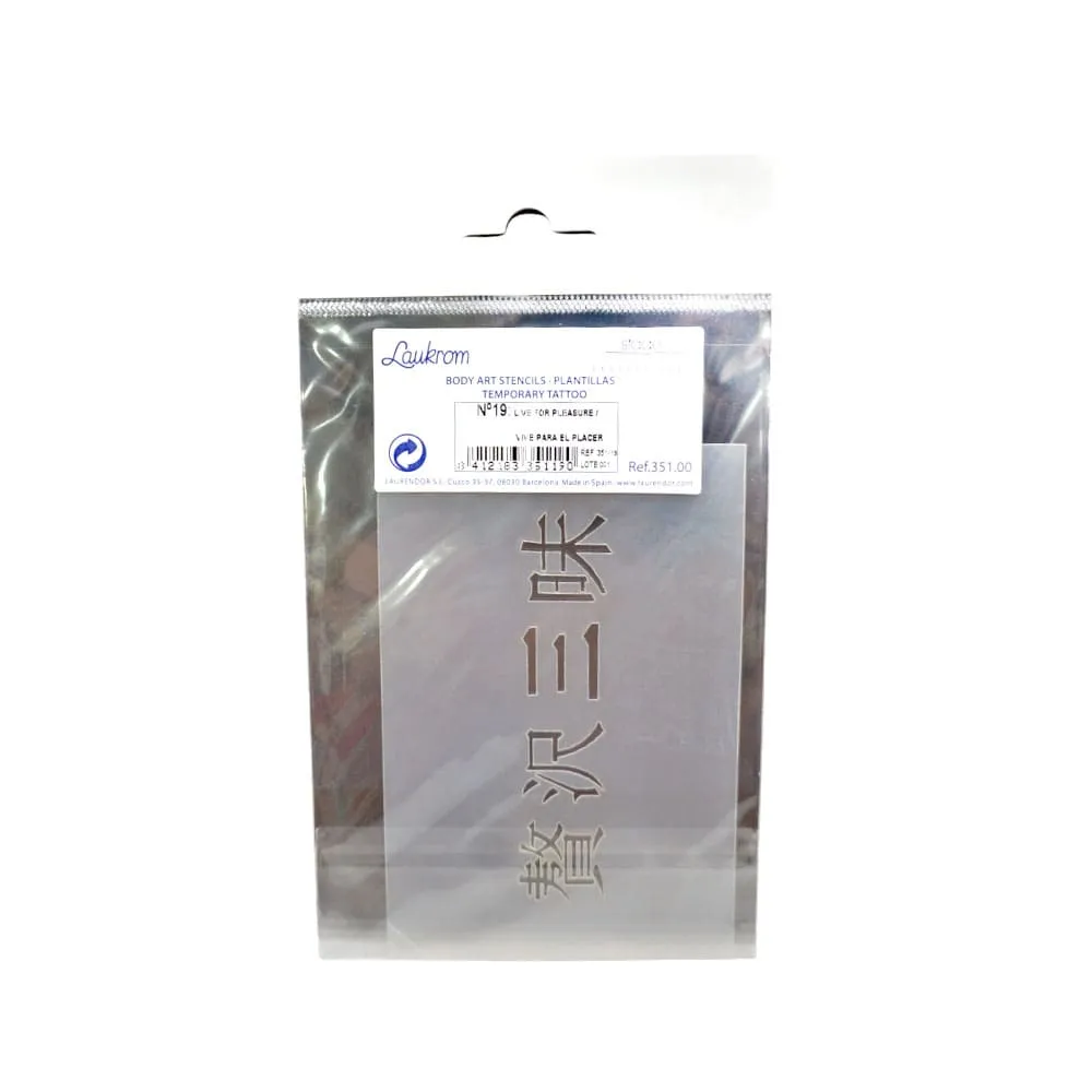 Stageline Laukrom Body Art Stencils Temporary Tattoo No 19 Live For Pleasure