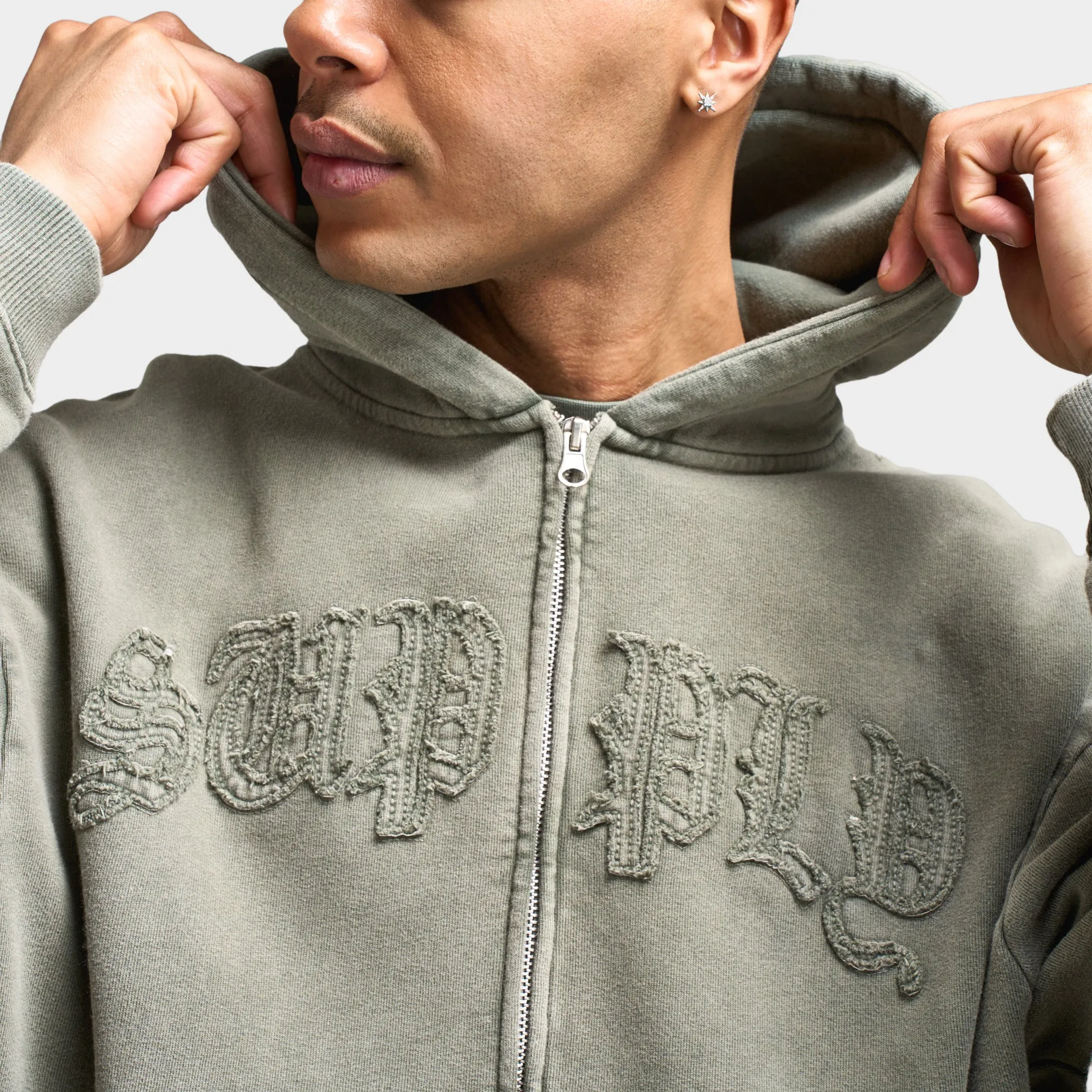 Supply & Demand Aydar Full Zip Hoodie / Washed Ivy Green