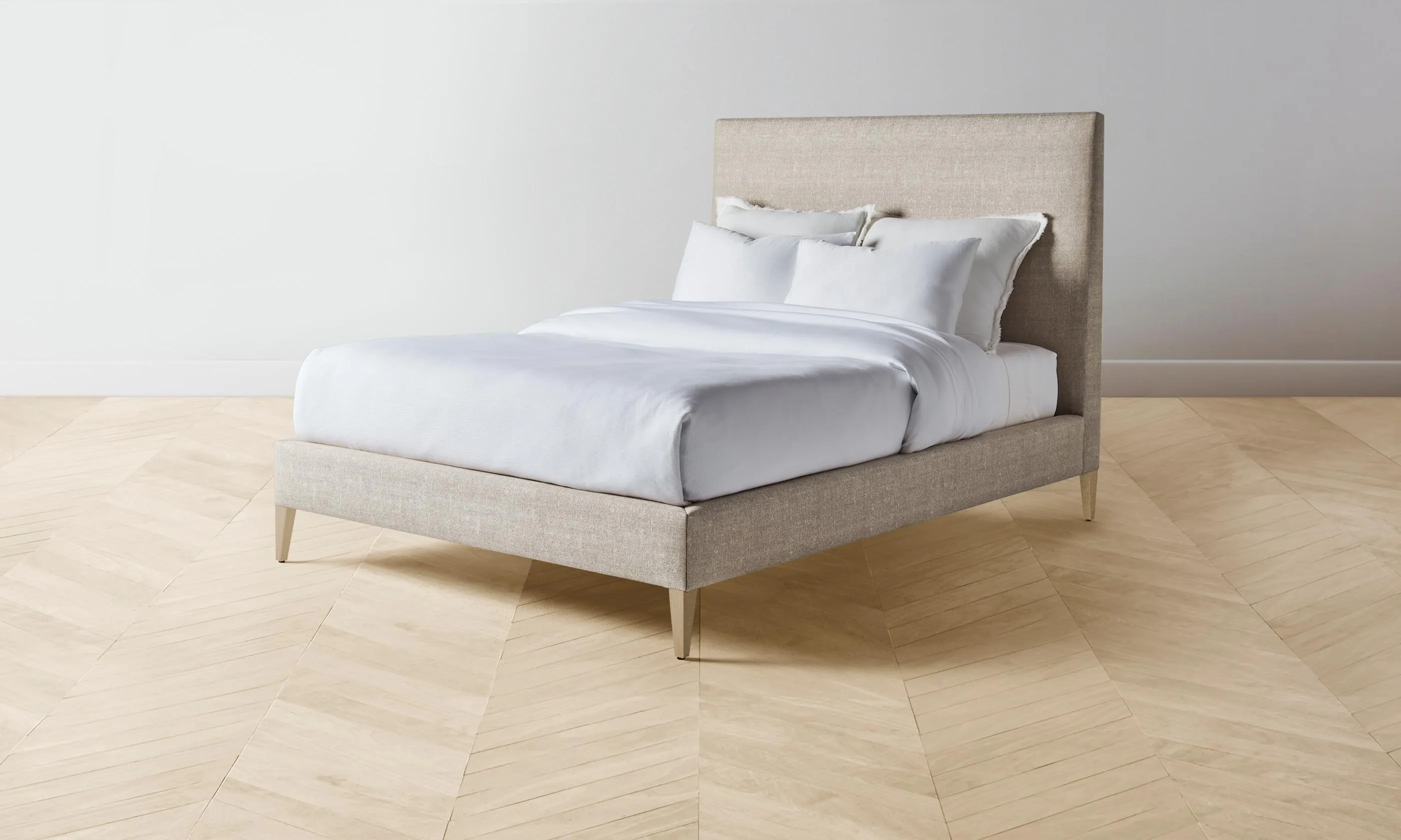 The Essex Bed - Performance Textured Linen Flax
