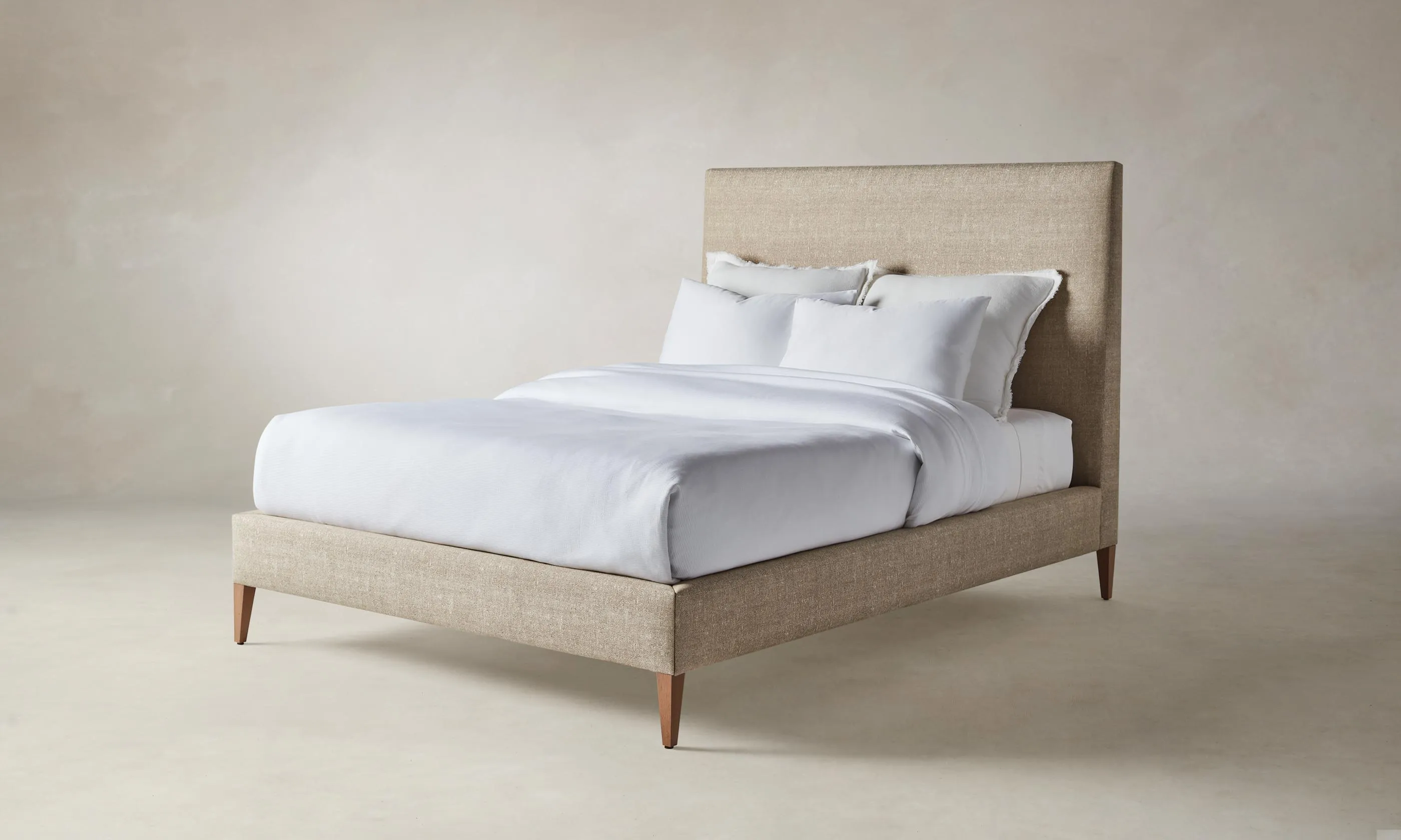 The Essex Bed - Performance Textured Linen Flax