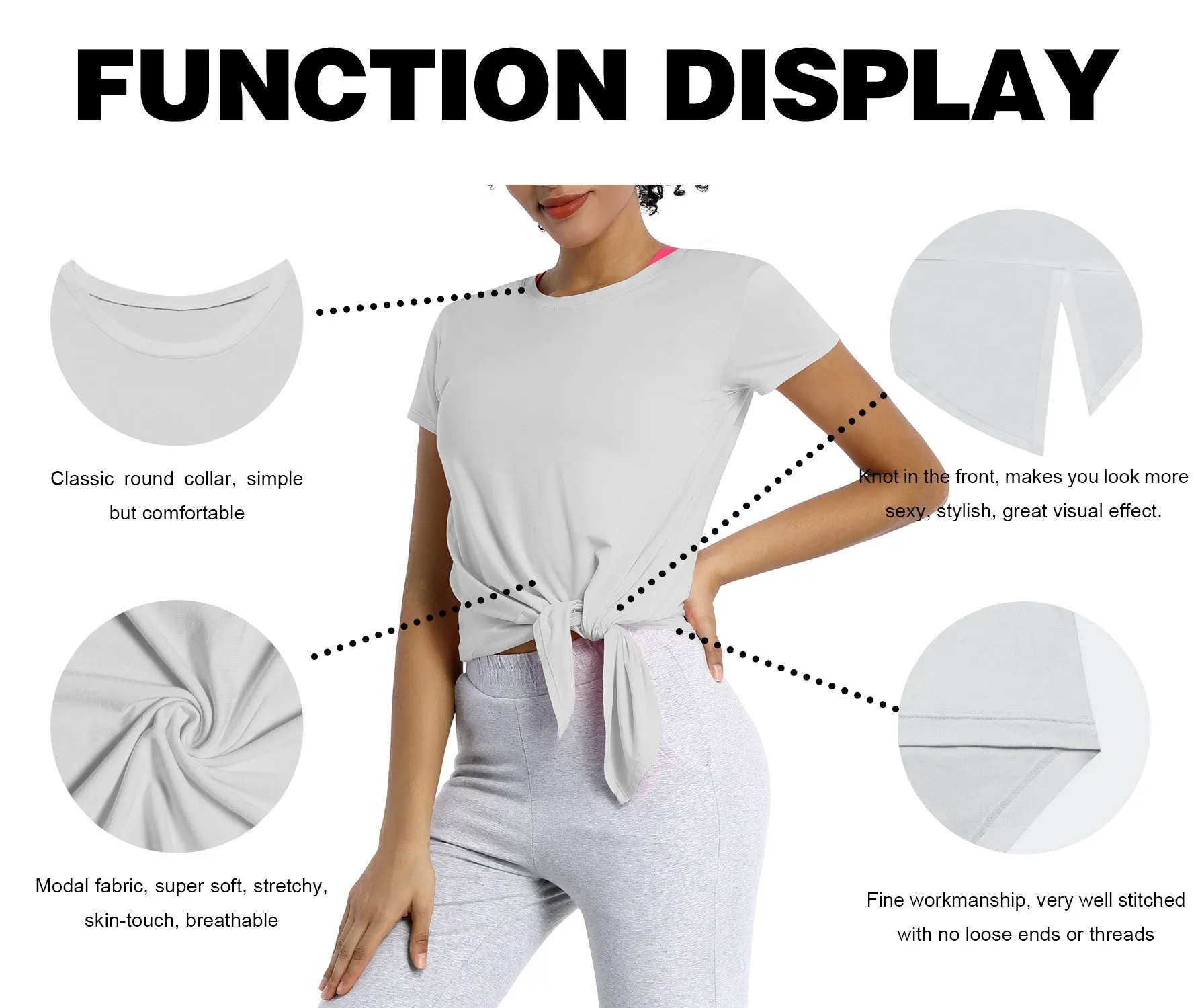 Tie Up Crop Top Short Sleeve T-Shirt lightgray_Golf