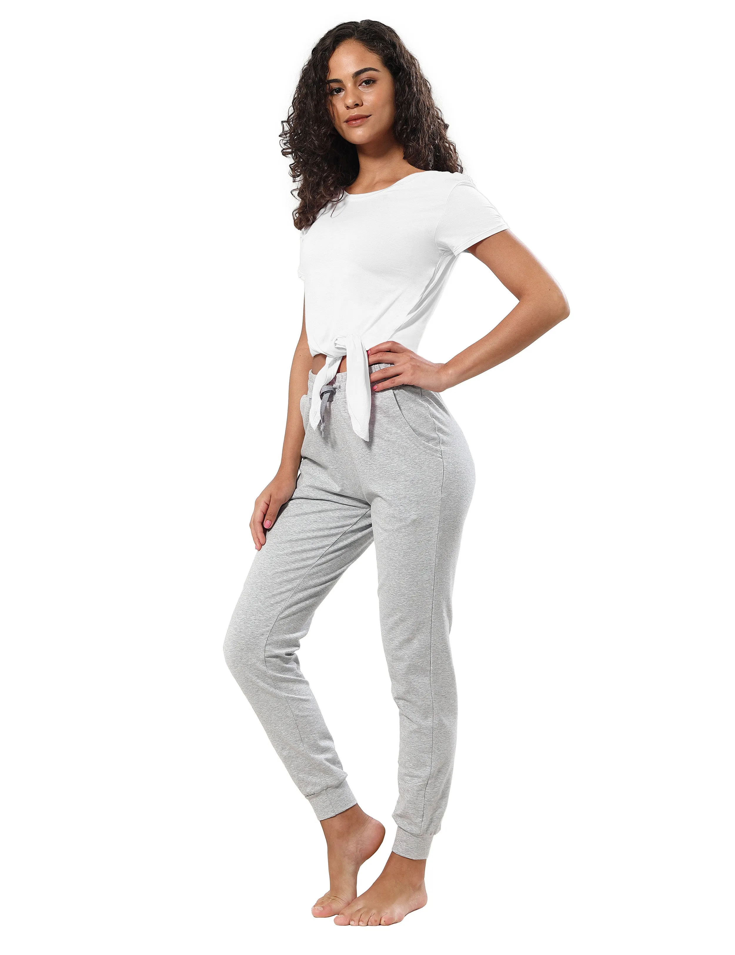 Tie Up Crop Top Short Sleeve T-Shirt white_Golf