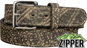 Tree Bark Elephant Money Belt With 25" Zipper 1.50" Wide