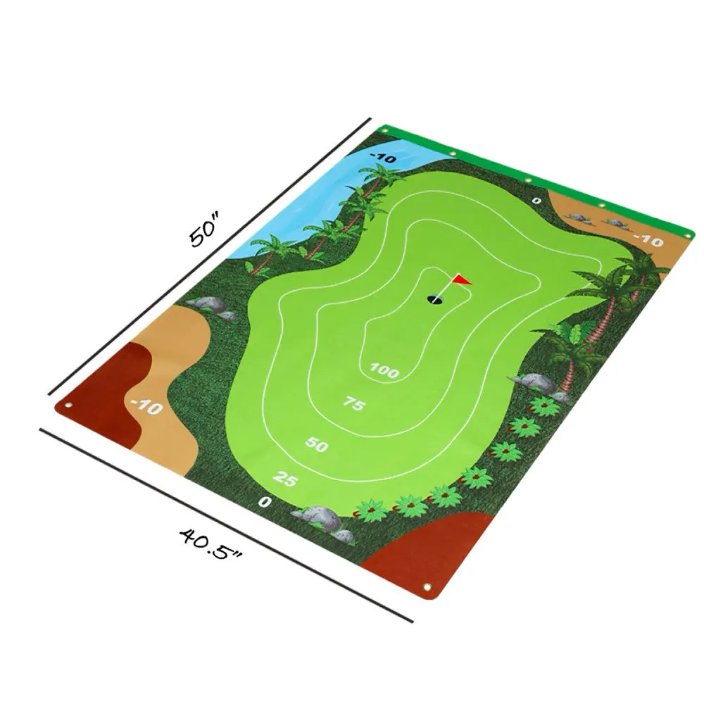 Trimate Golf Game Chipping Mat and Accessories, Ultimate Practice Golf Travel Set