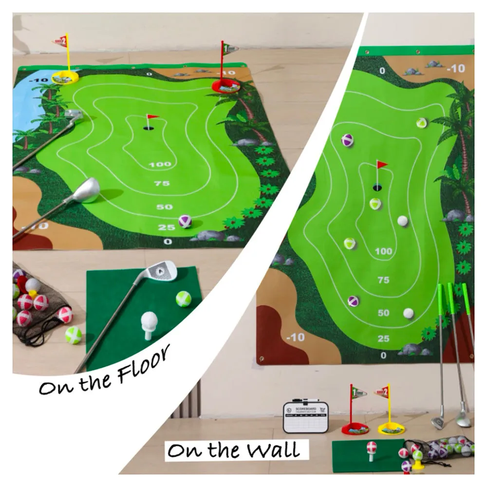 Trimate Golf Game Chipping Mat and Accessories, Ultimate Practice Golf Travel Set