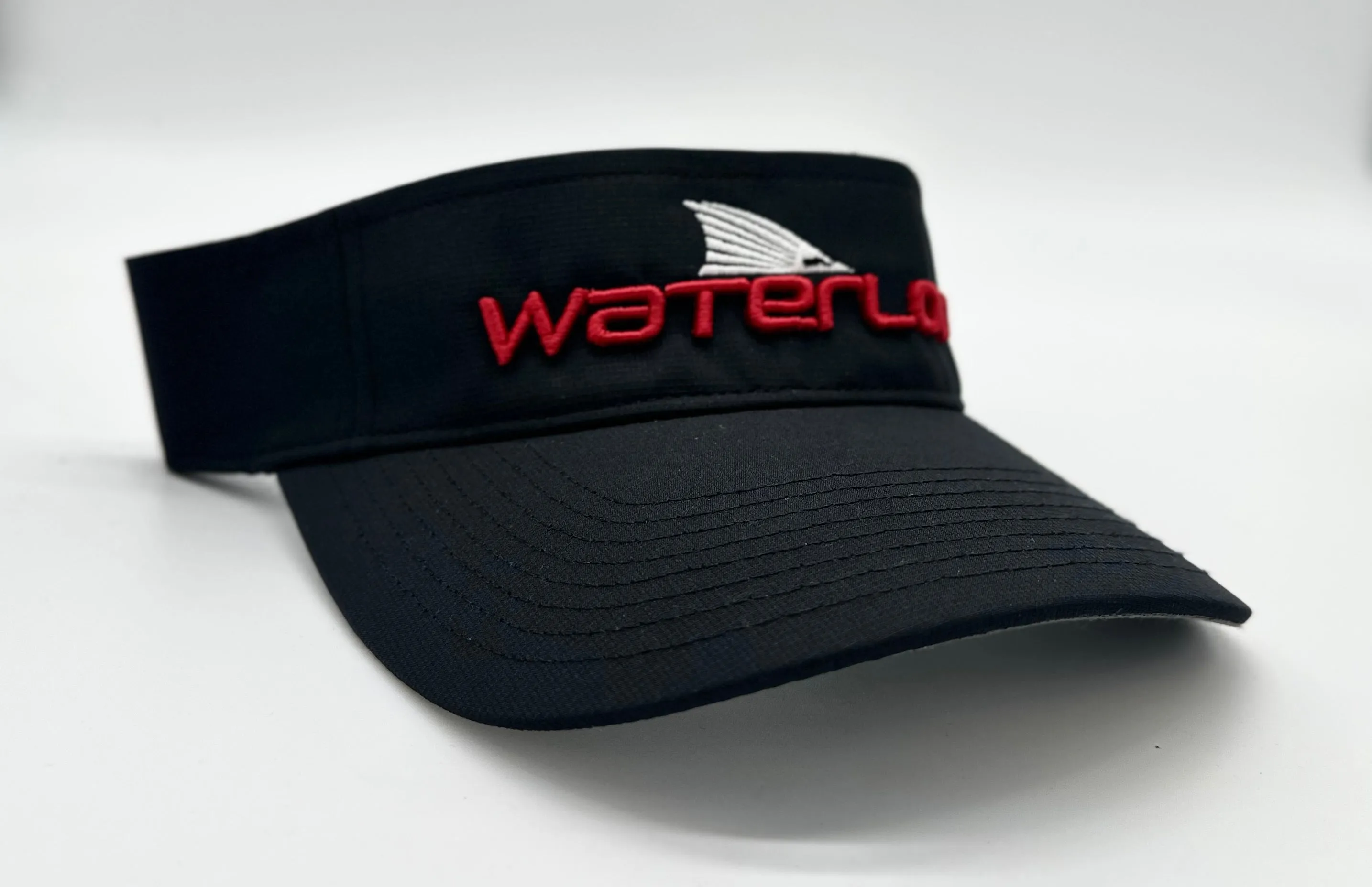 Waterloo Black Visor - Red Performance Logo
