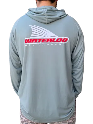Waterloo Sage Hooded Long Sleeve Performance Shirt - Tails Up Logo