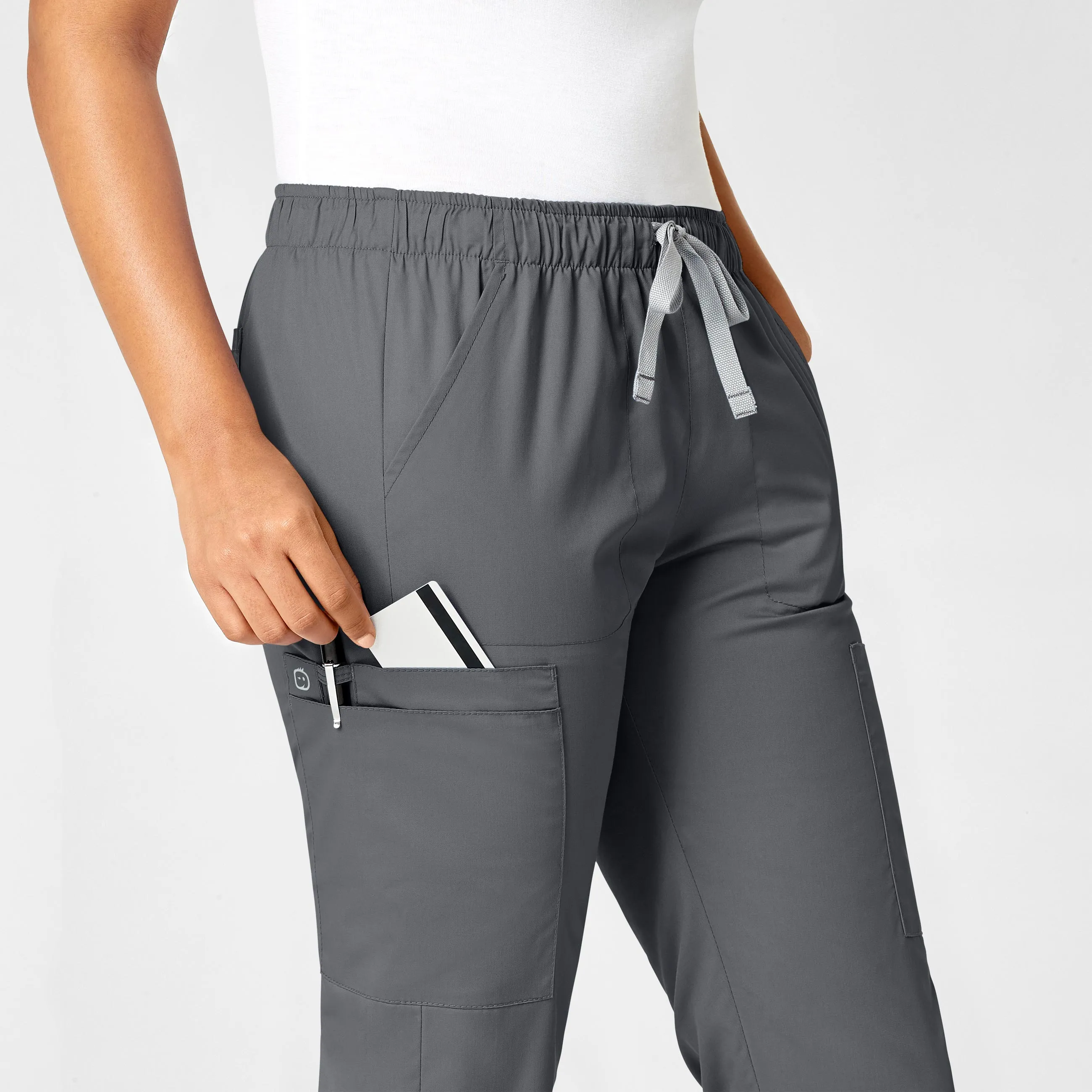 WonderWORK Women's Convertible Slim Leg Scrub Pant - Pewter