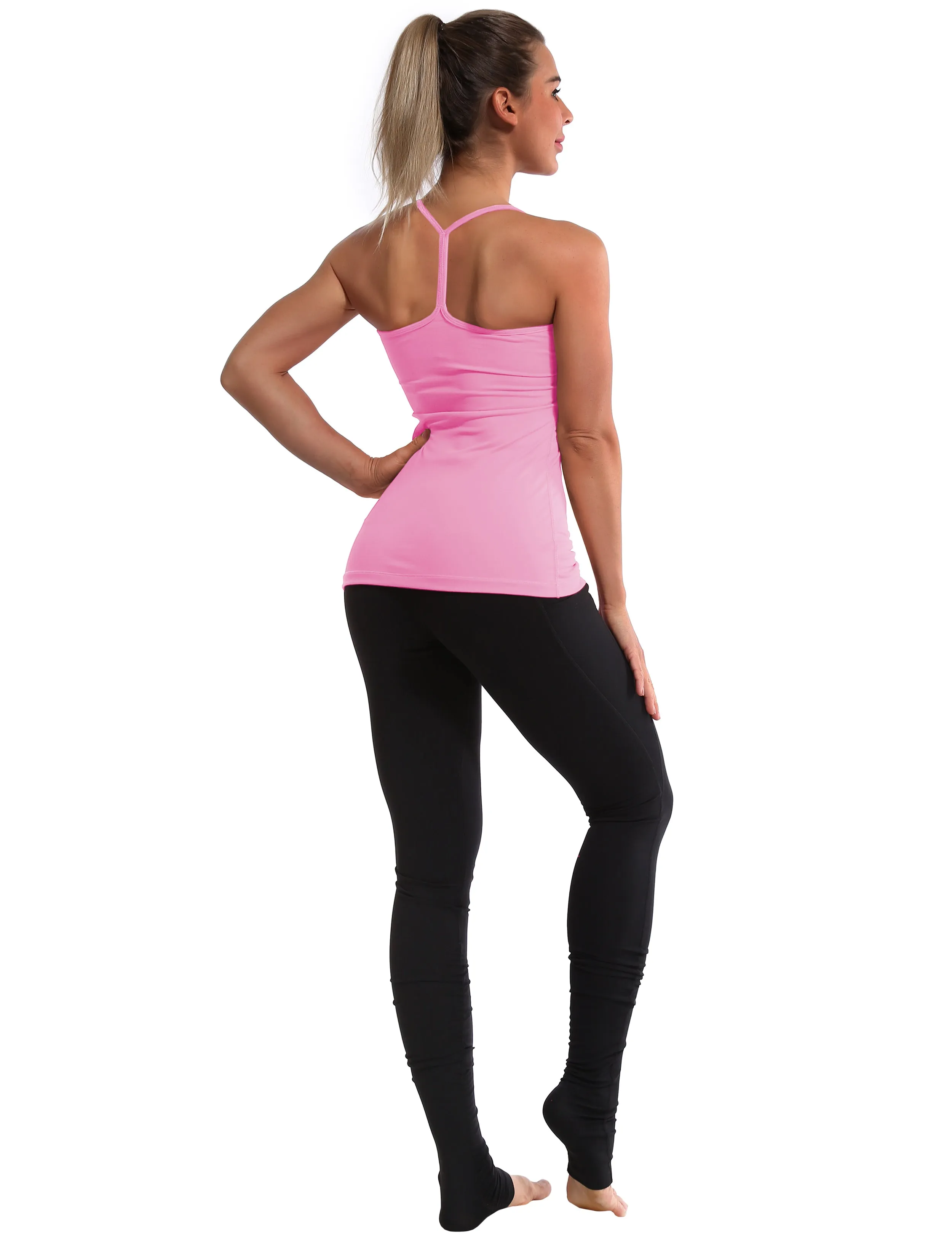 Y-back Spaghetti Strap Tank Tops lightpink_Golf