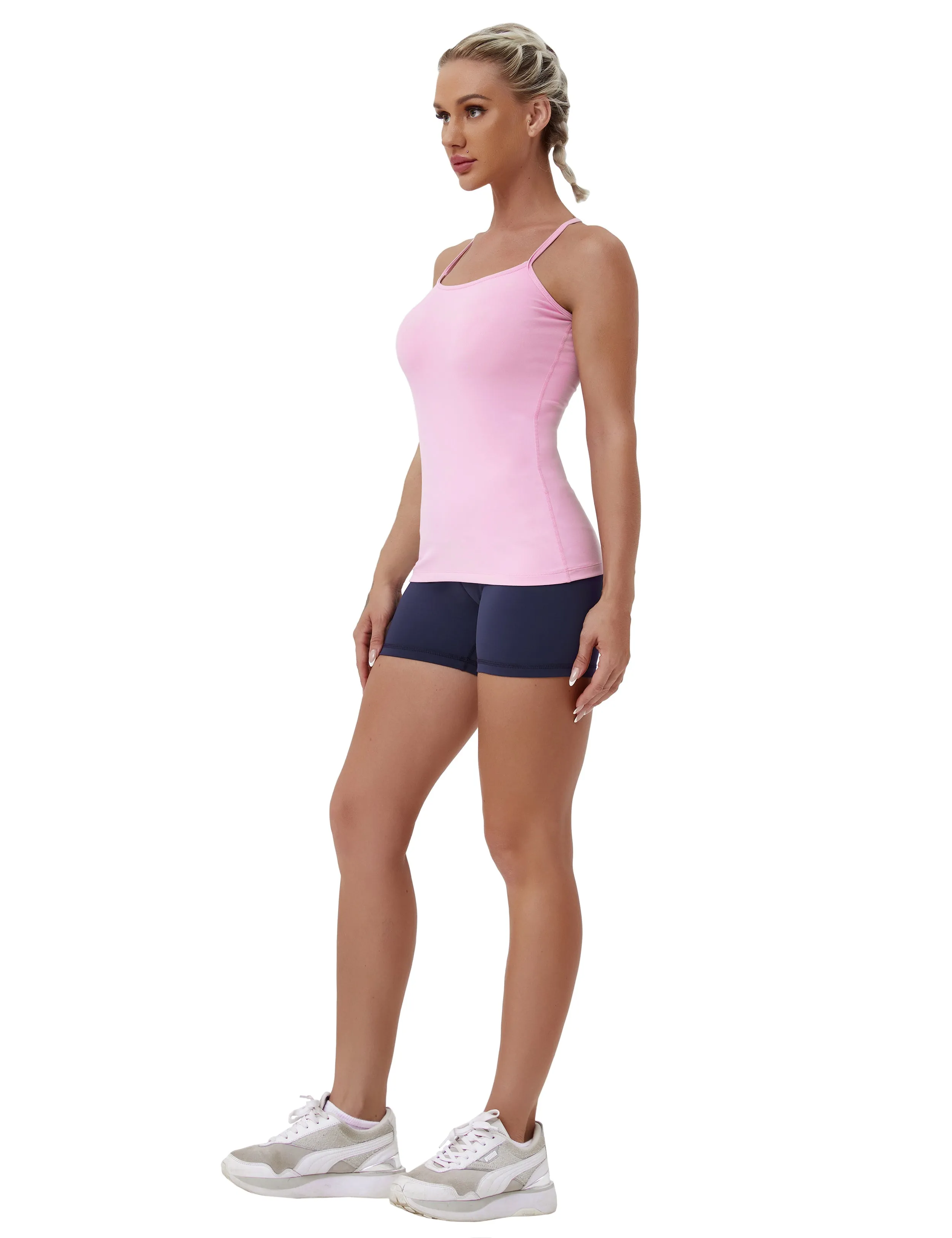 Y-back Spaghetti Strap Tank Tops lightpink_Golf