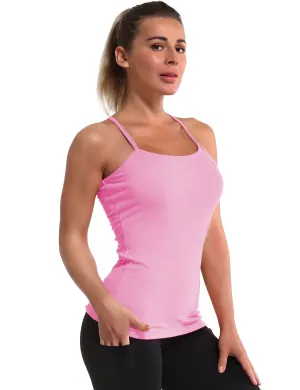 Y-back Spaghetti Strap Tank Tops lightpink_Golf