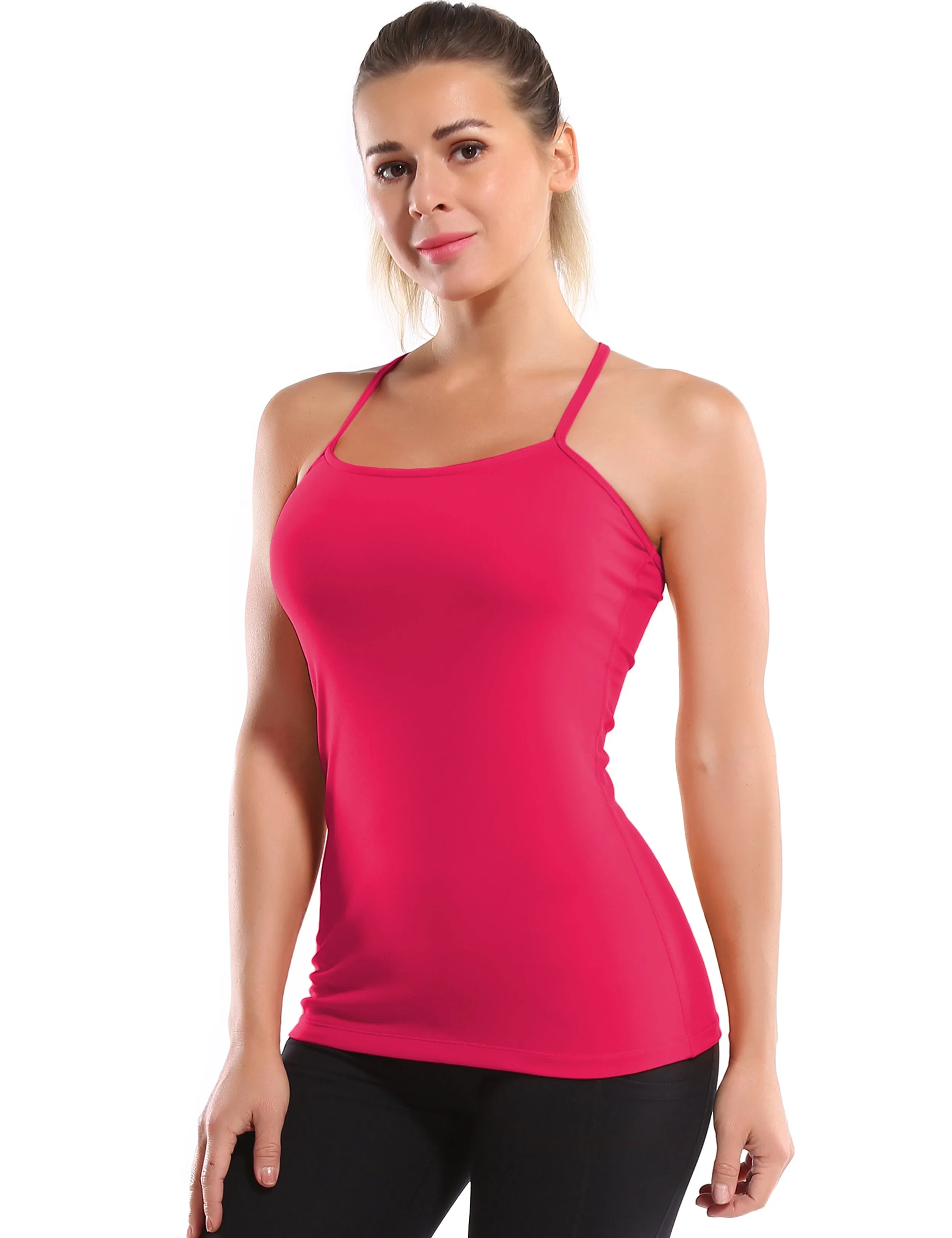 Y-back Spaghetti Strap Tank Tops red_Golf