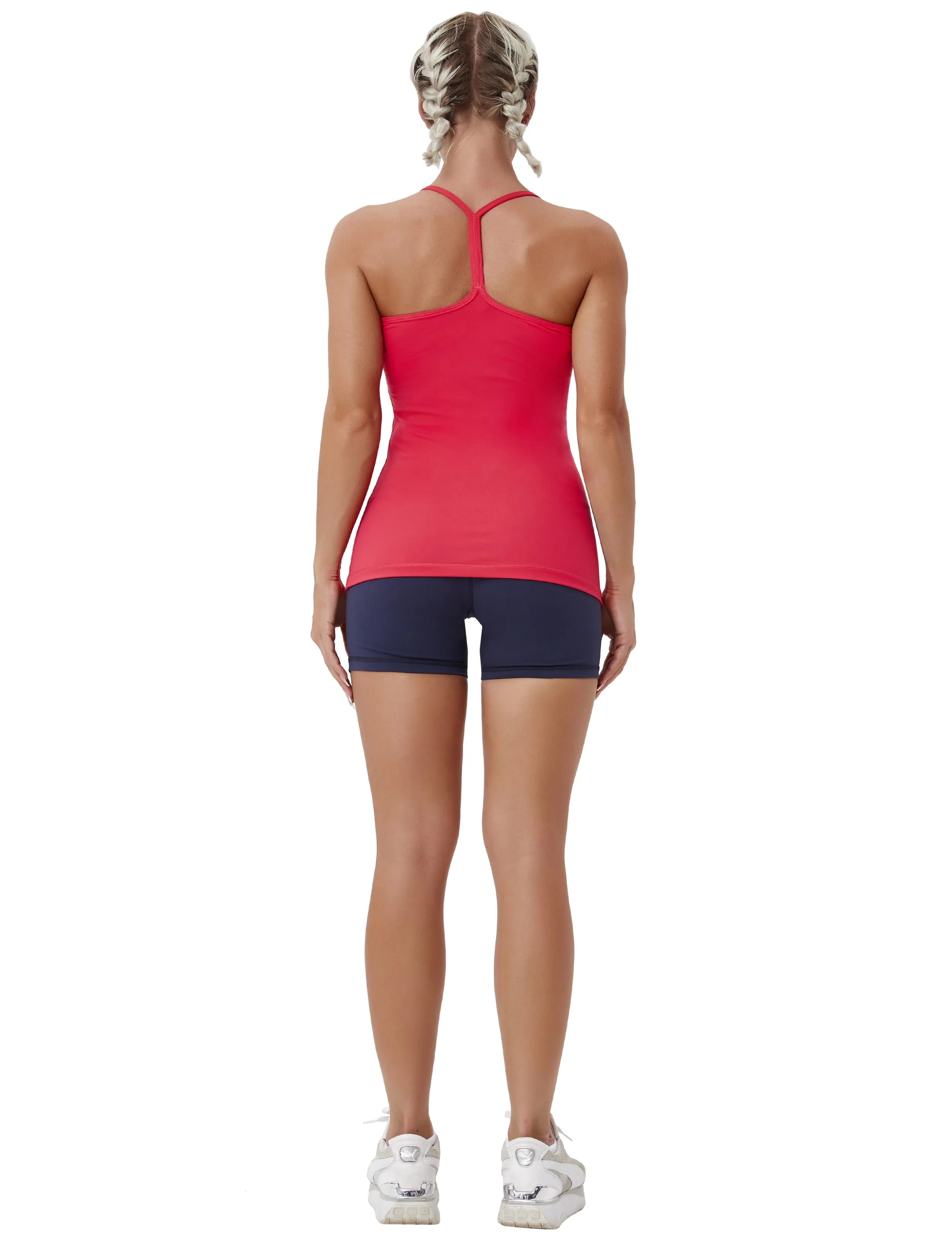 Y-back Spaghetti Strap Tank Tops red_Golf