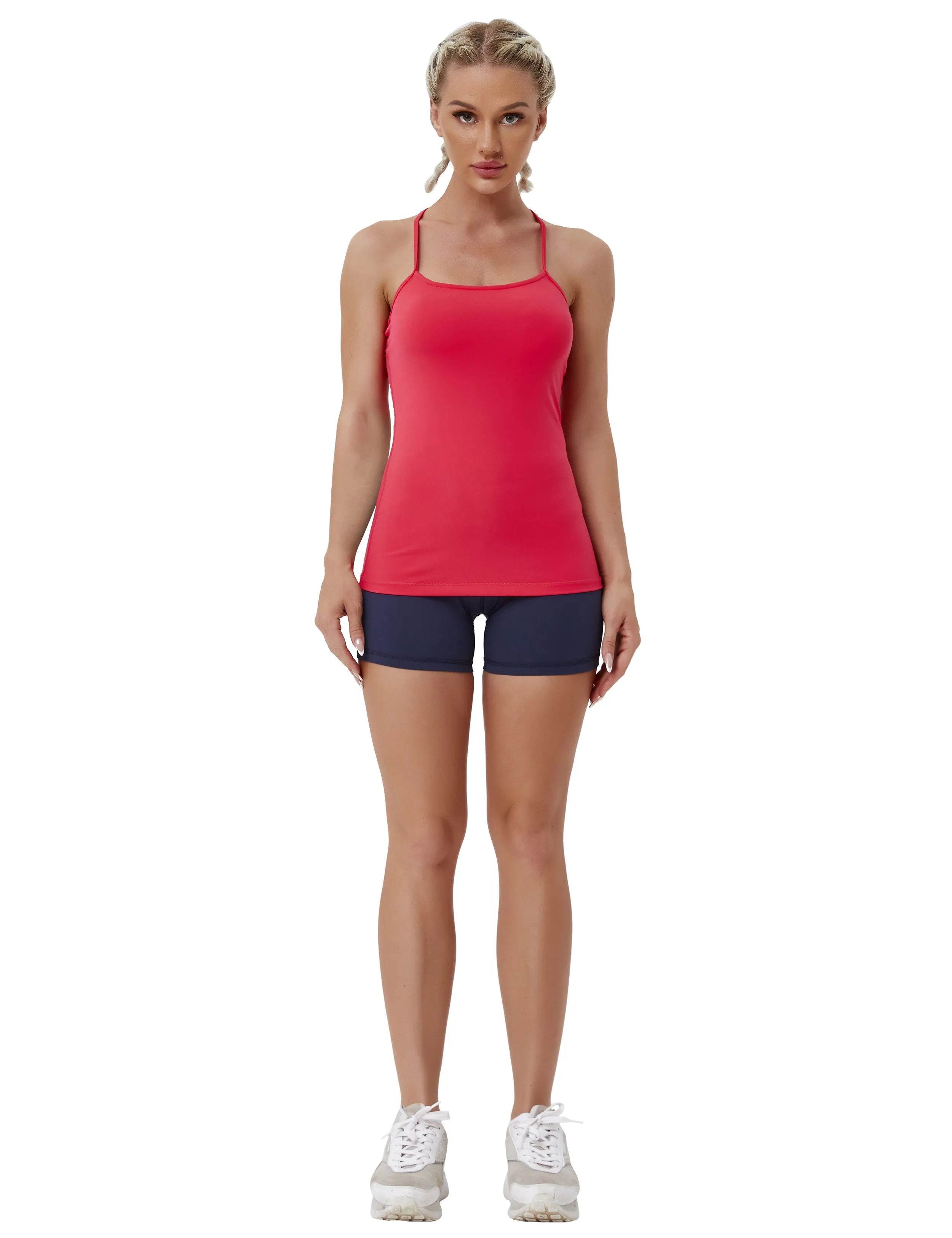 Y-back Spaghetti Strap Tank Tops red_Golf