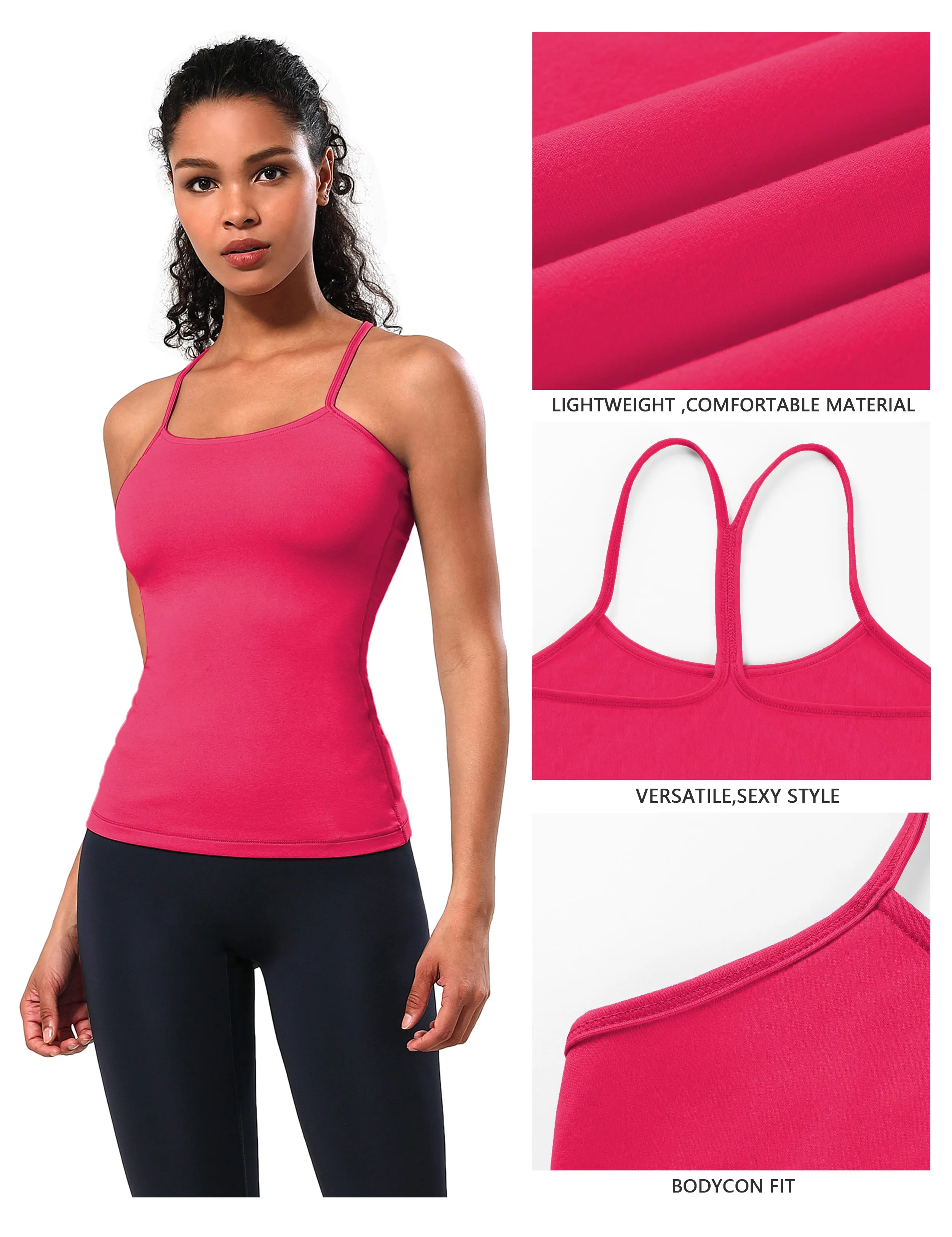 Y-back Spaghetti Strap Tank Tops red_Golf